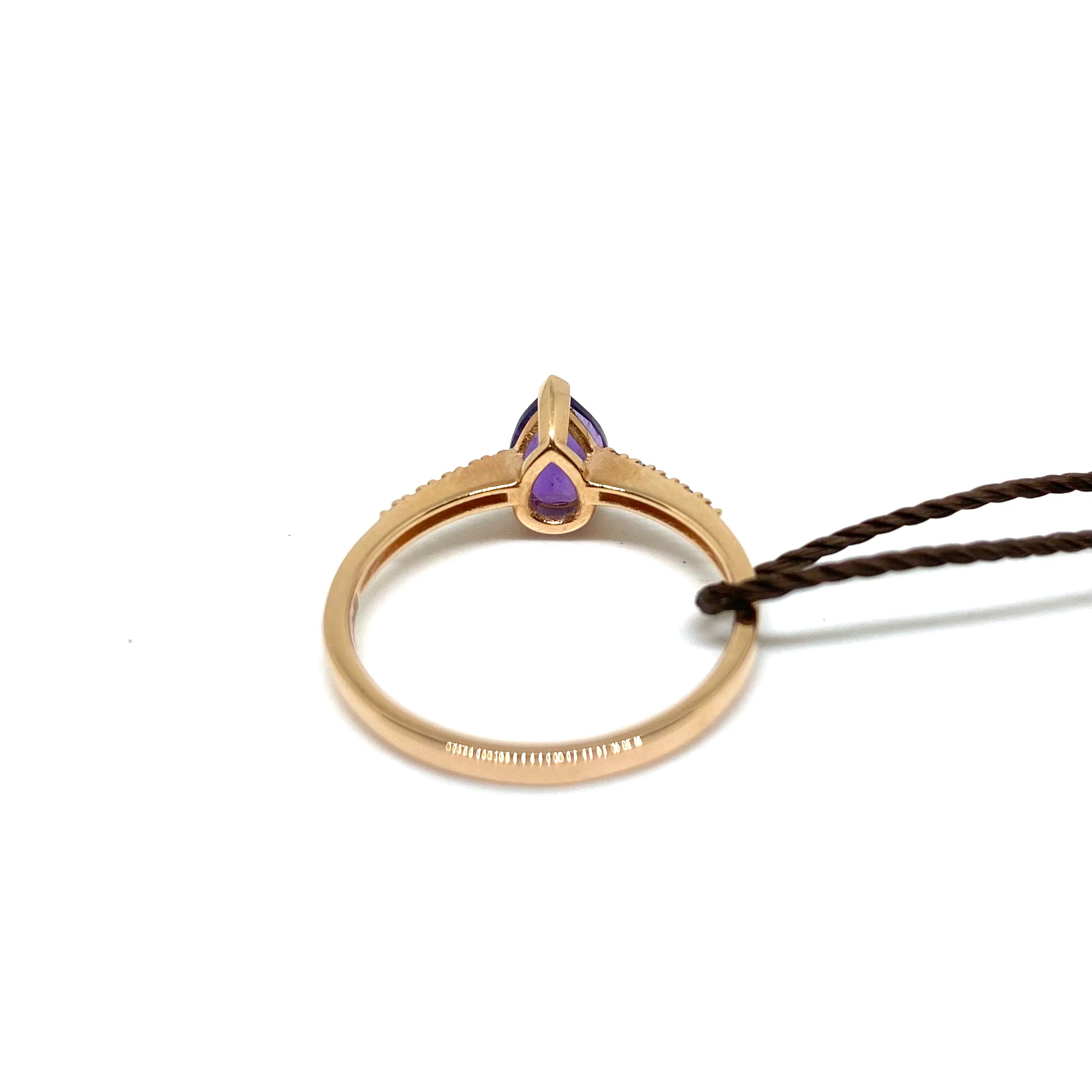 Anello a Goccia - Ametista