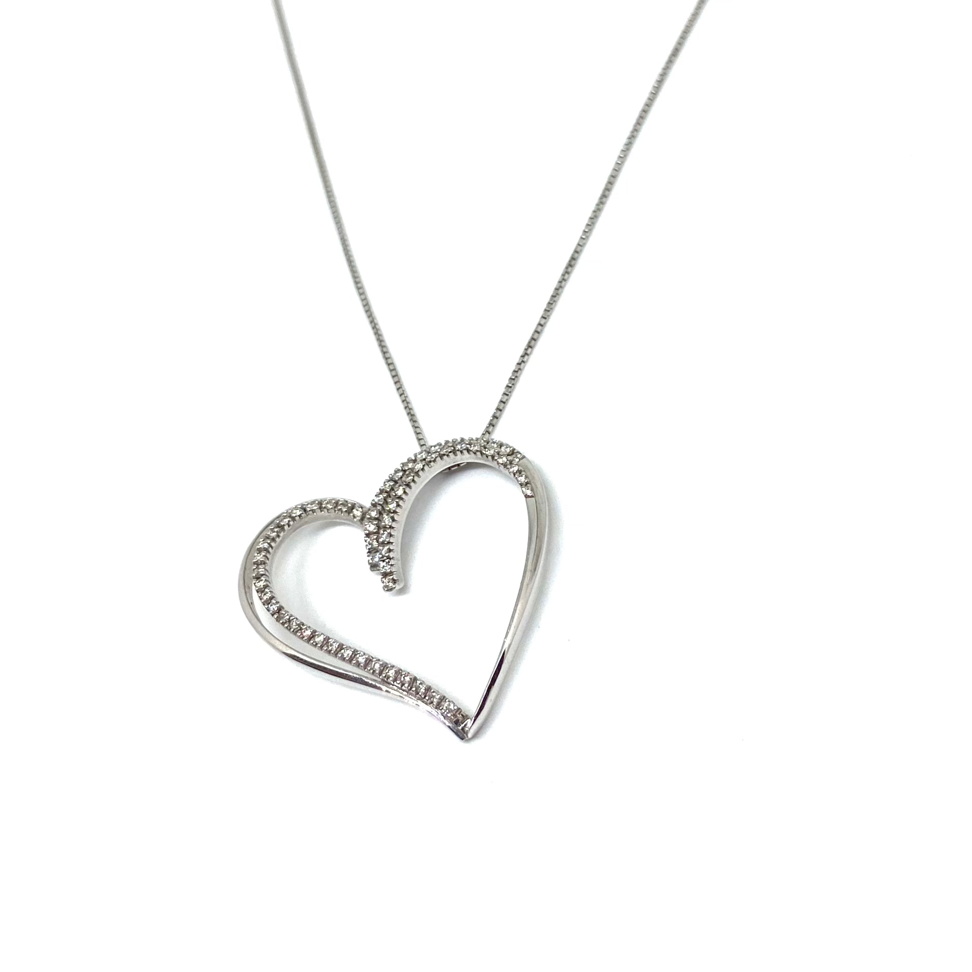 Collana Cuore Doppio - Oro e Diamanti