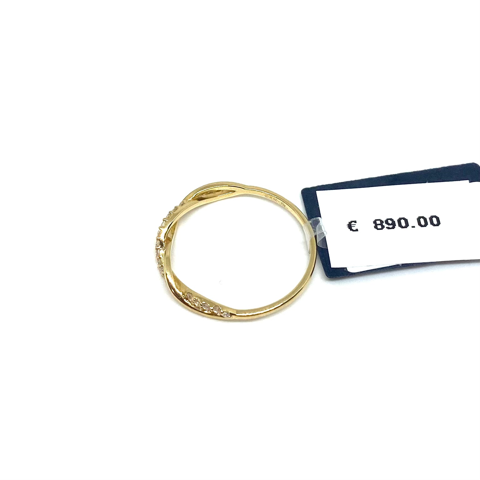 Veretta Intrecciata Minimal - Oro Giallo e Diamanti