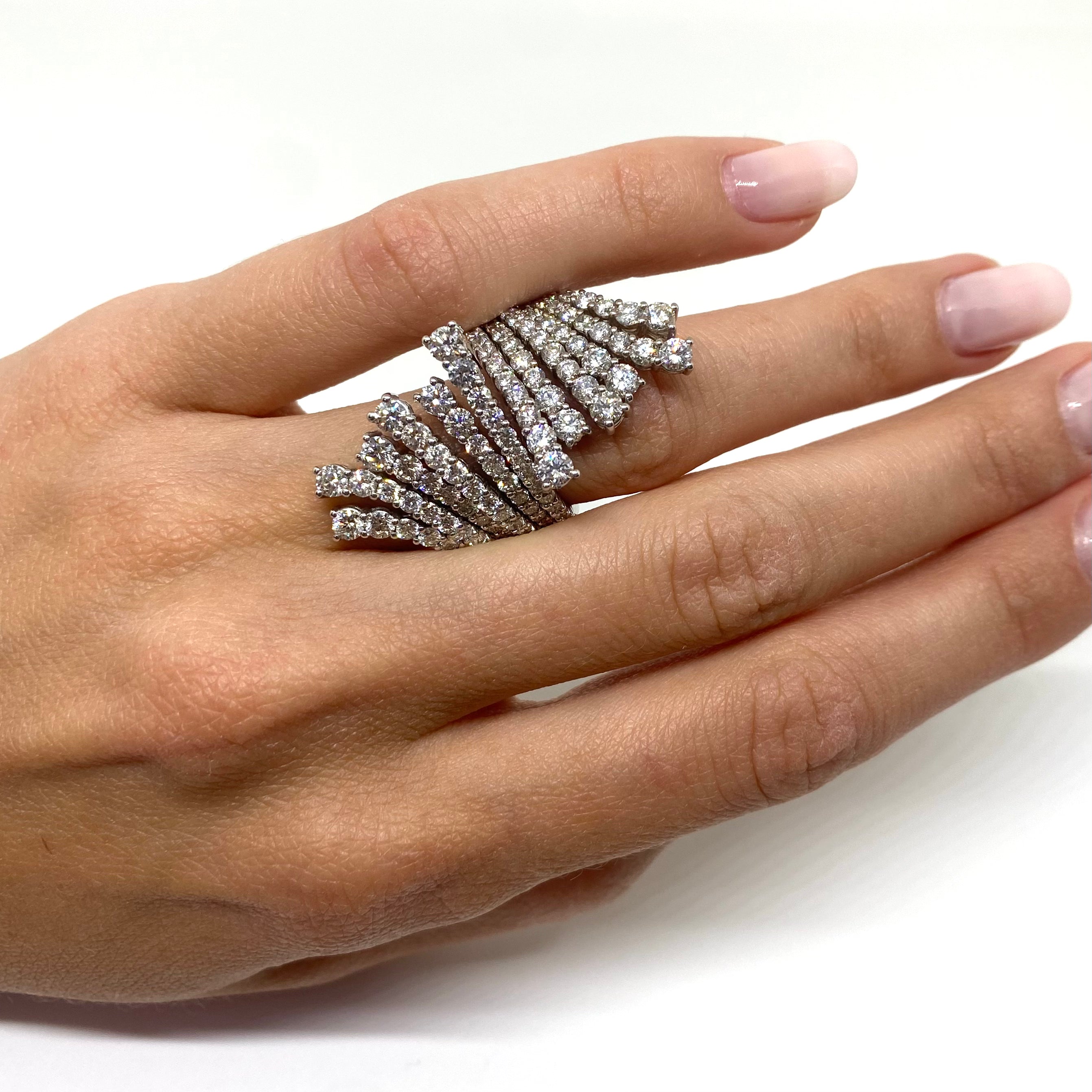 Anello a Ventaglio - Oro e Diamanti