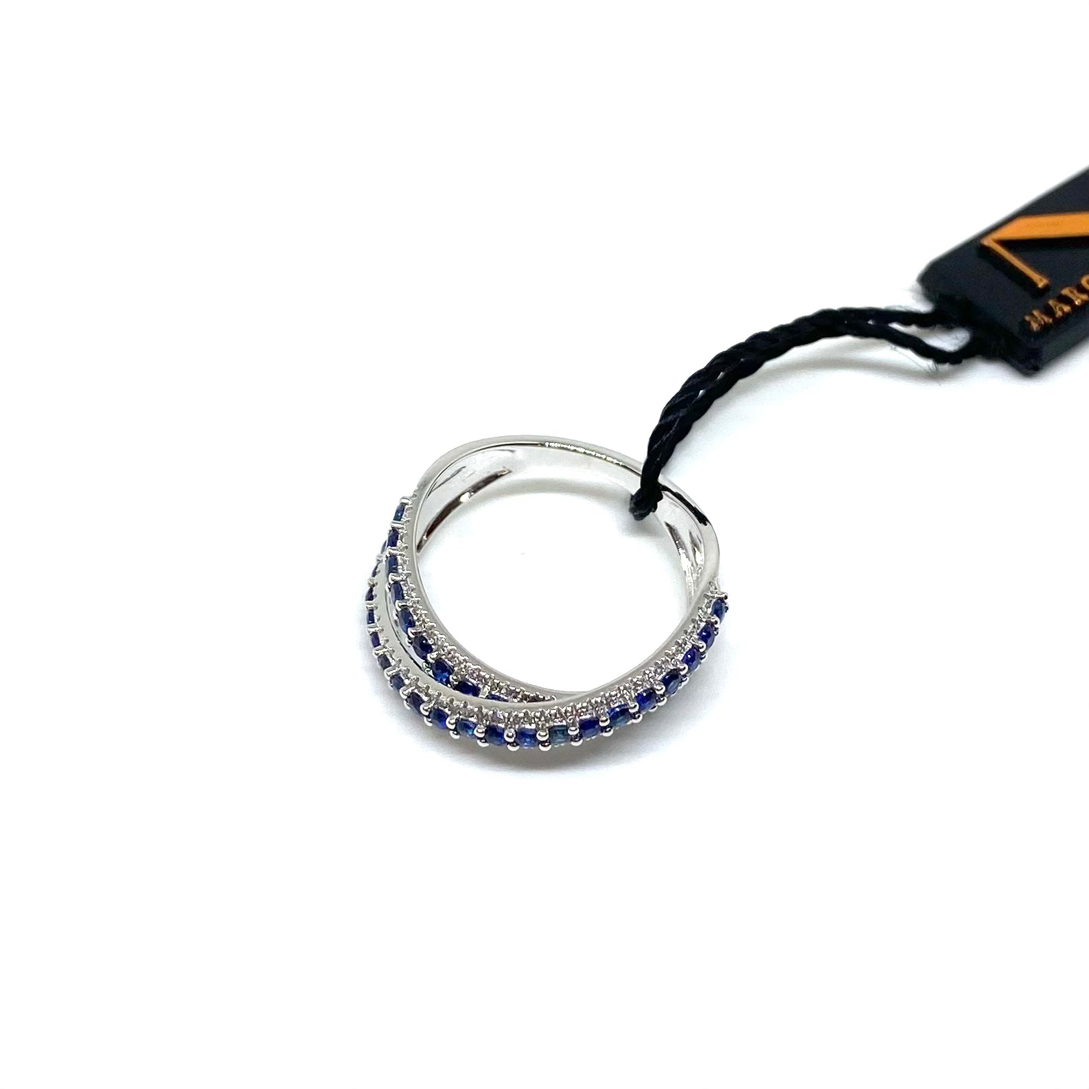 Anello Incrociato - Zaffiri e Diamanti