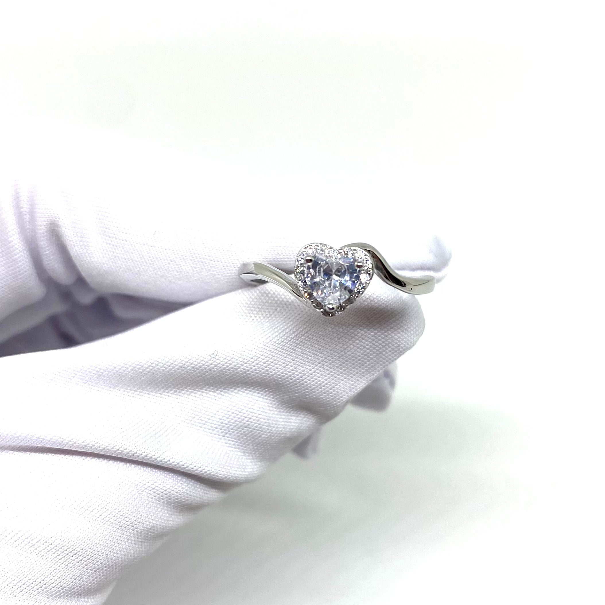 Anello Argento e Zirconi + Confezione Rosa San Valentino GRATIS