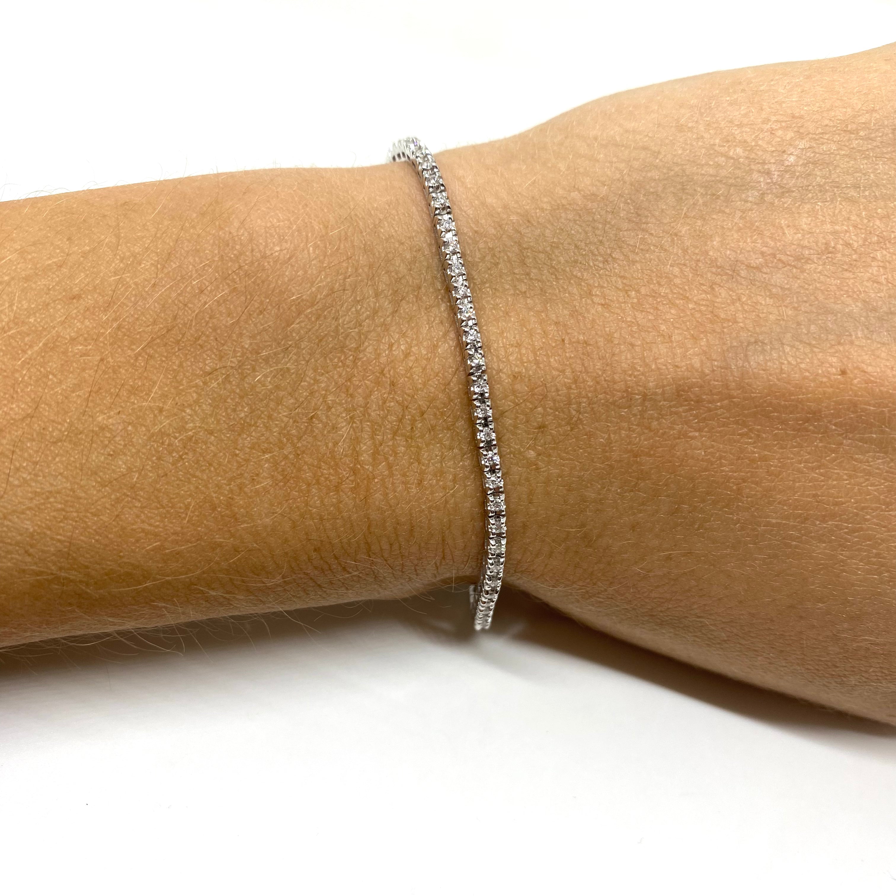 Bracciale Tennis - Diamanti E Oro Bianco