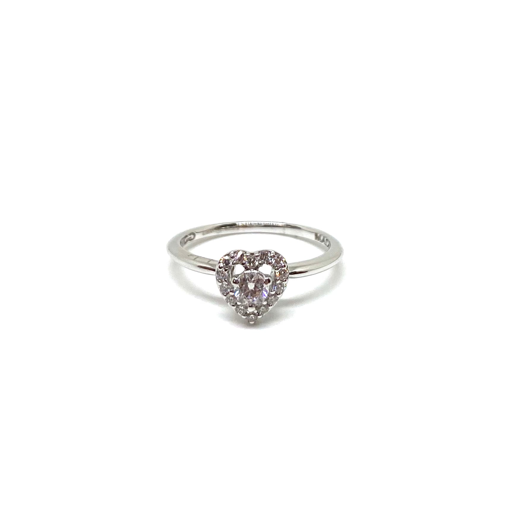 Anello Cuore - Oro Bianco e Diamanti