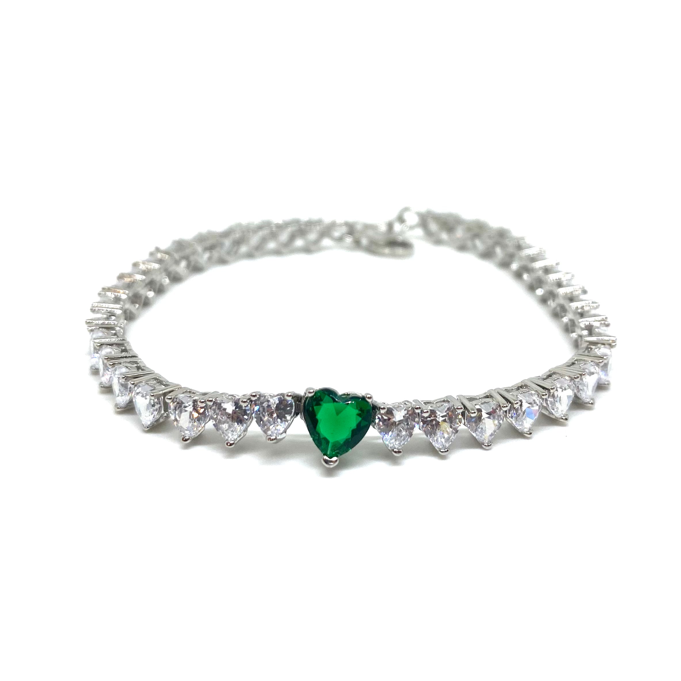 Bracciale Tennis Cuori Dritto - COLOR