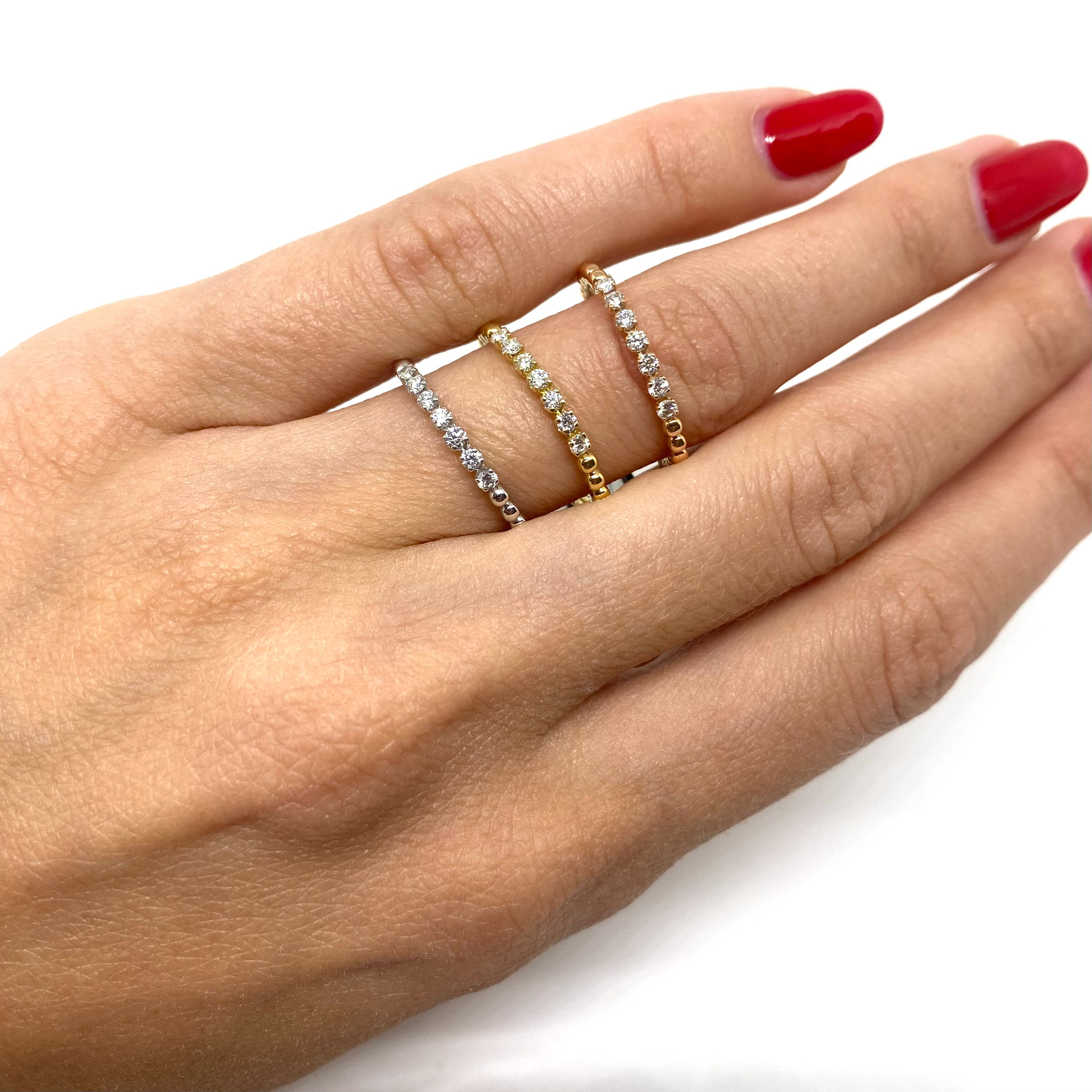 Veretta Minimal 7 pietre - Oro e Diamanti