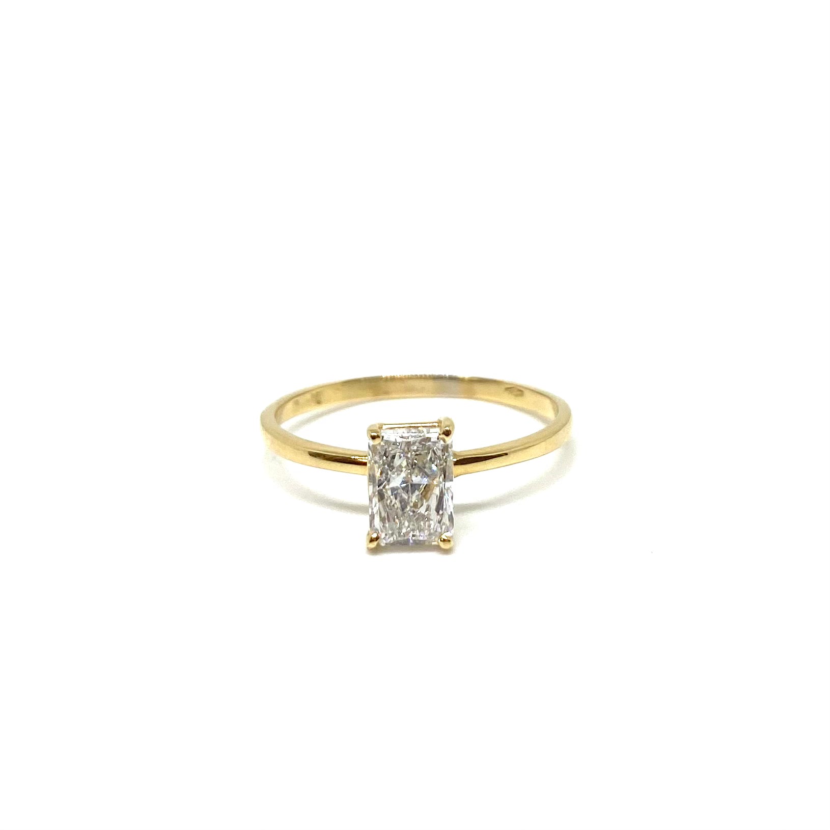 Solitario in Oro Giallo - Diamante Lab Grown