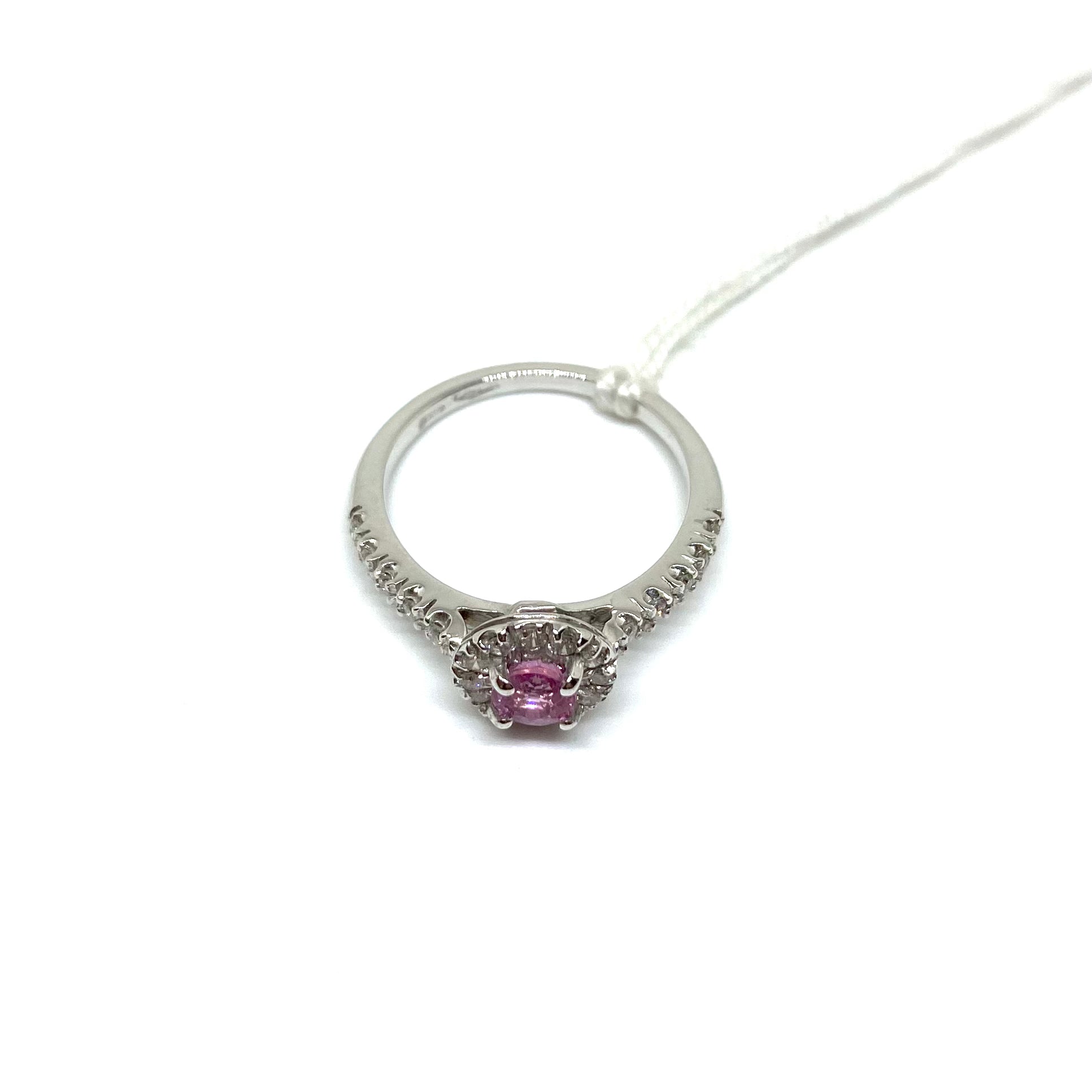 Solitario Halo - Zaffiro Rosa