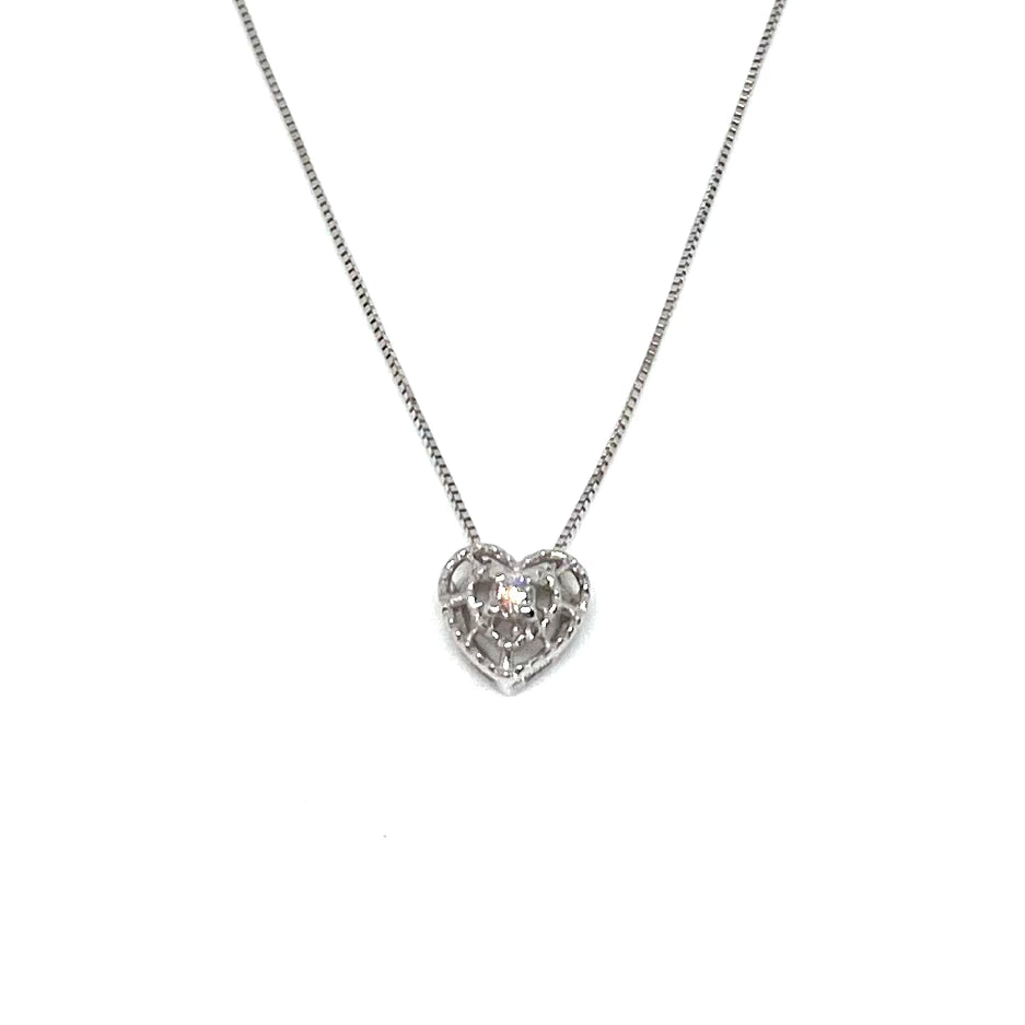 Collana Punto Luce Cuore - Oro e Diamanti