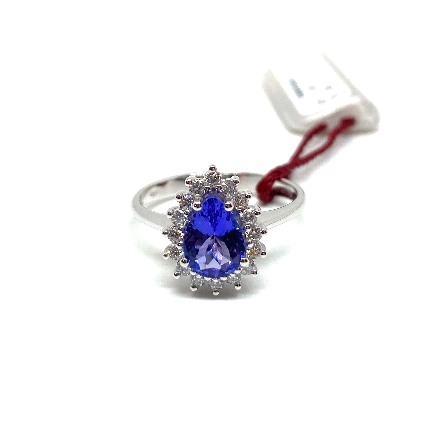 Anello a Goccia - Diamanti e Tanzanite