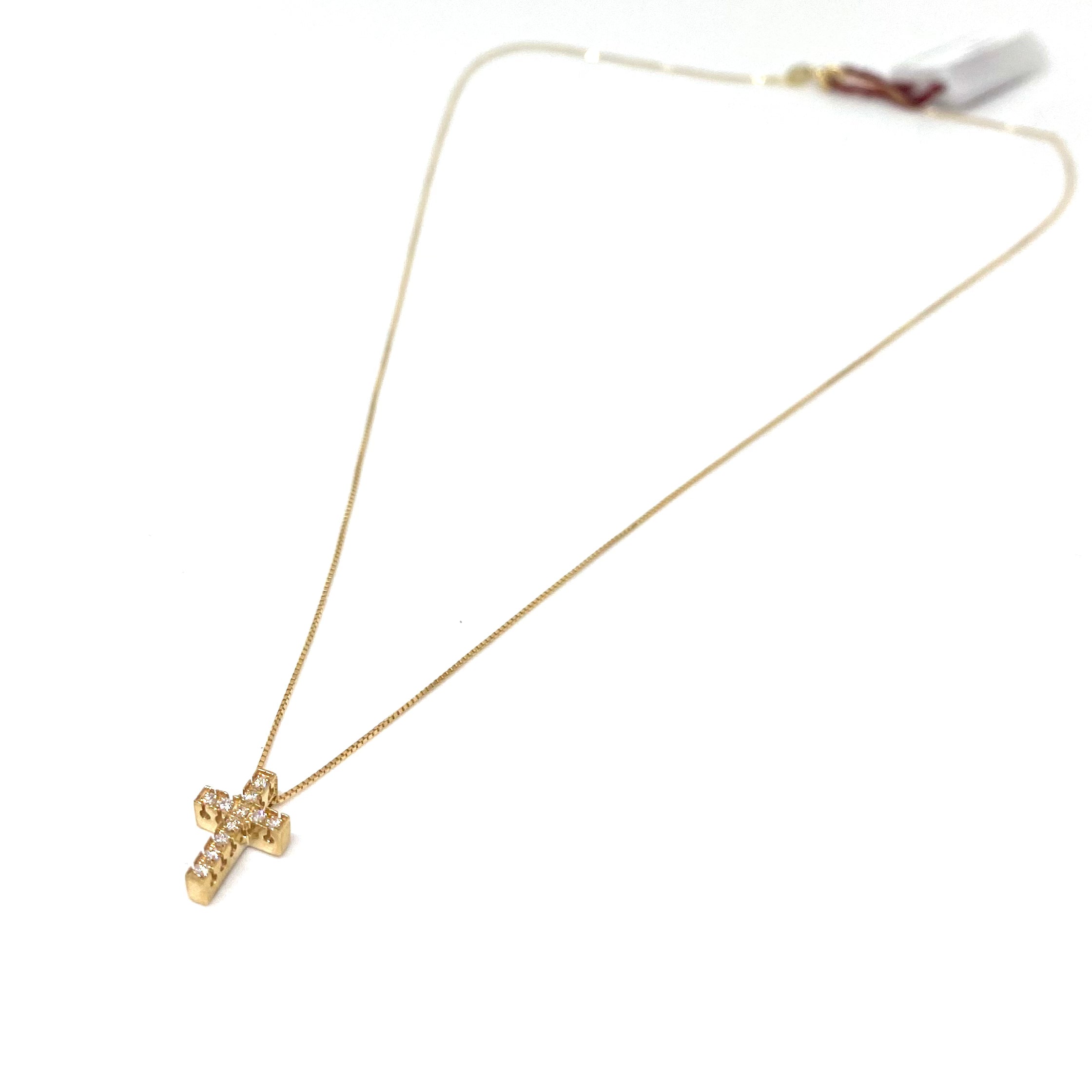 Collana Croce - Oro Giallo e Diamanti