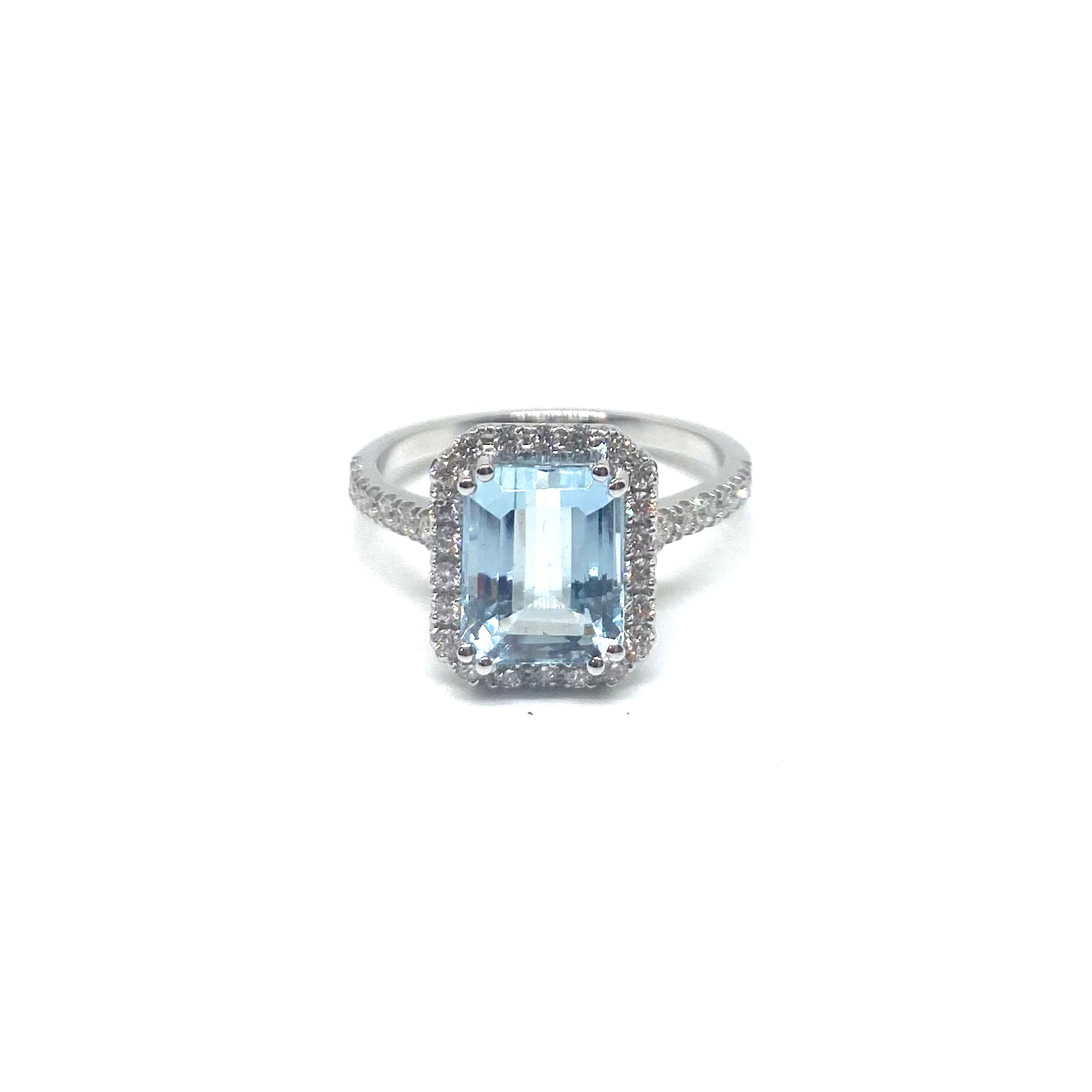 Anello Acquamarina - Taglio Smeraldo