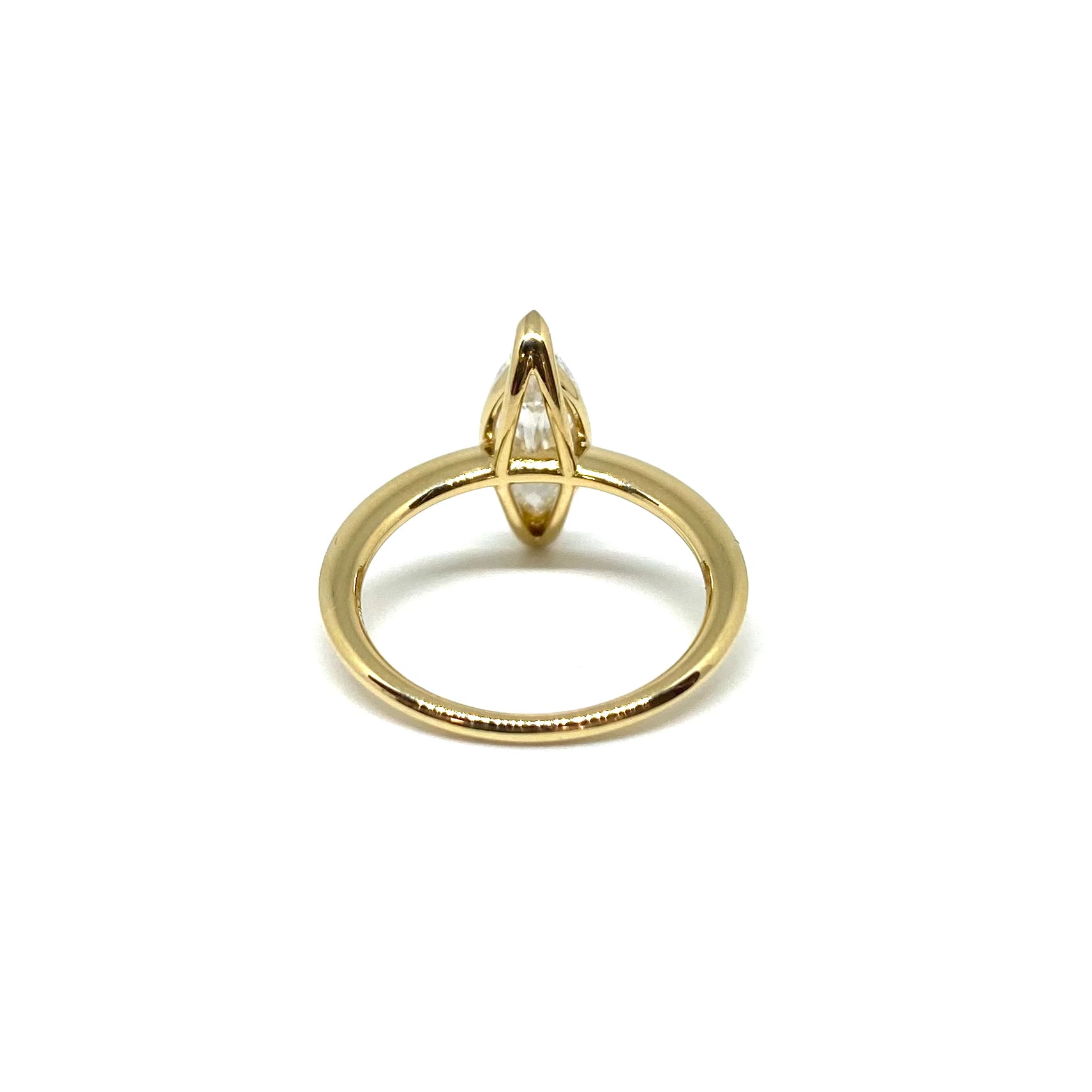 Anello Marquise Oro Giallo e Lab Grown