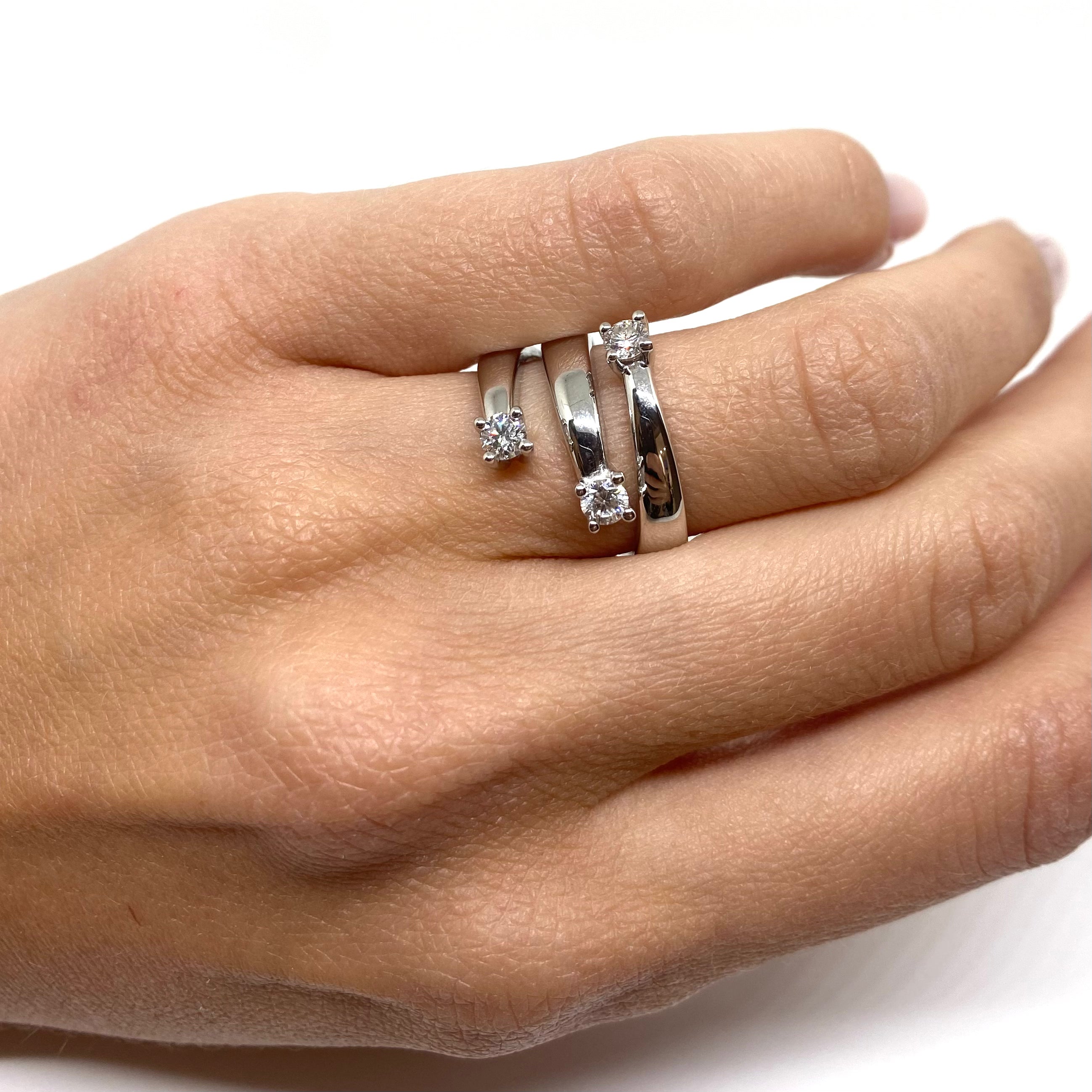 Anello Trilogy a Fascia - Oro e Diamanti