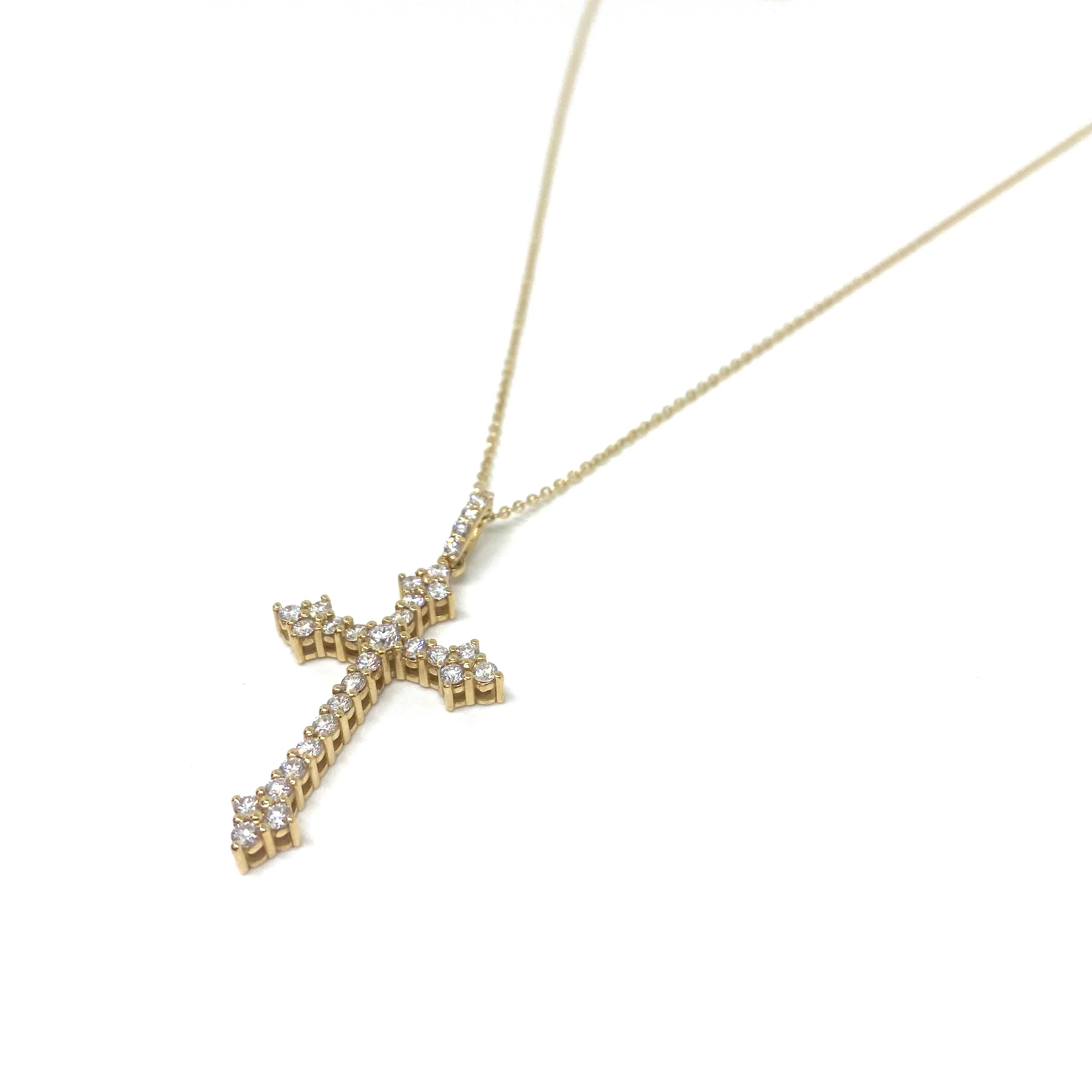 Collana Croce Gotica - Oro e Diamanti