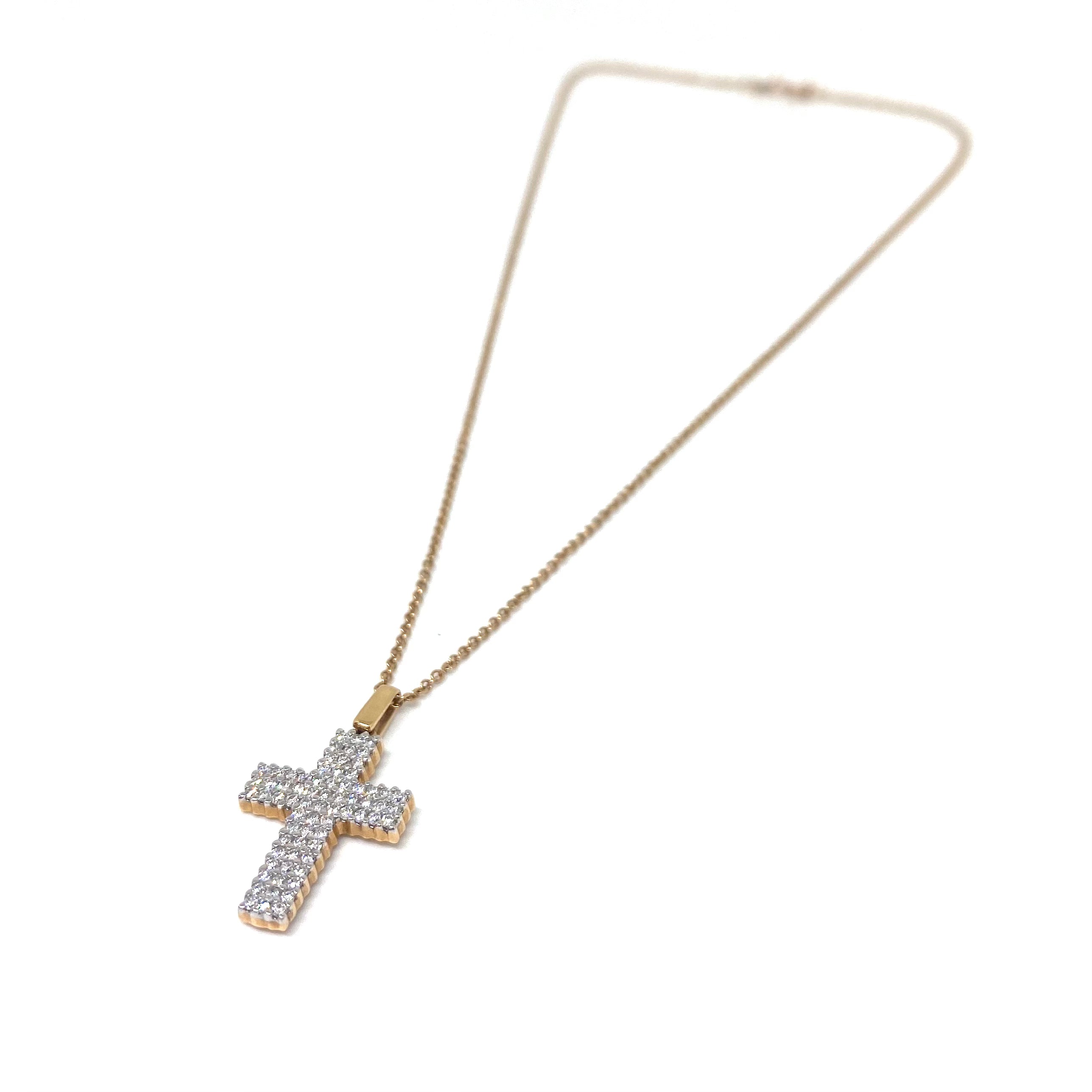 Collana Croce - Oro Rosato