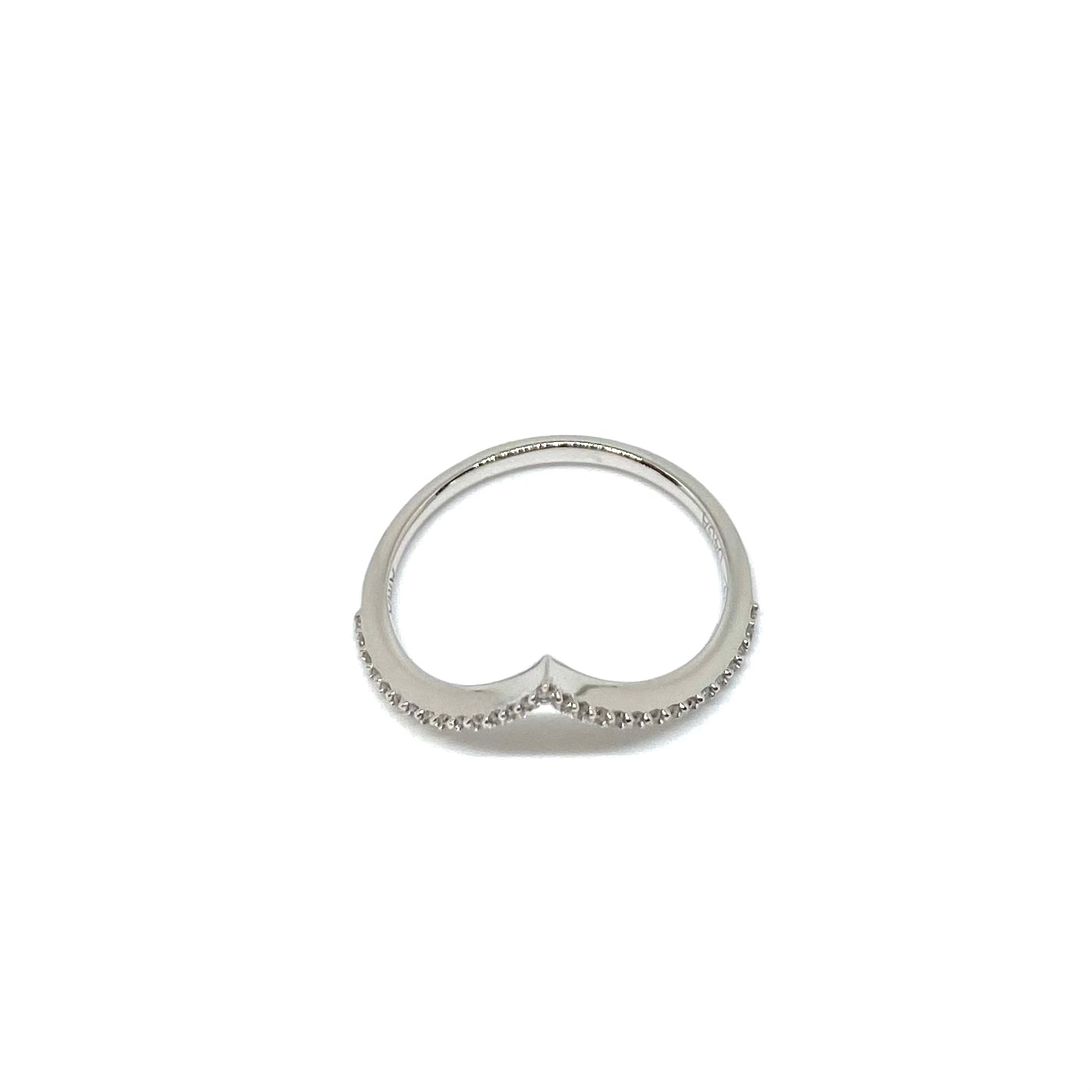Veretta a V - Oro Bianco e Diamanti Lab Grown