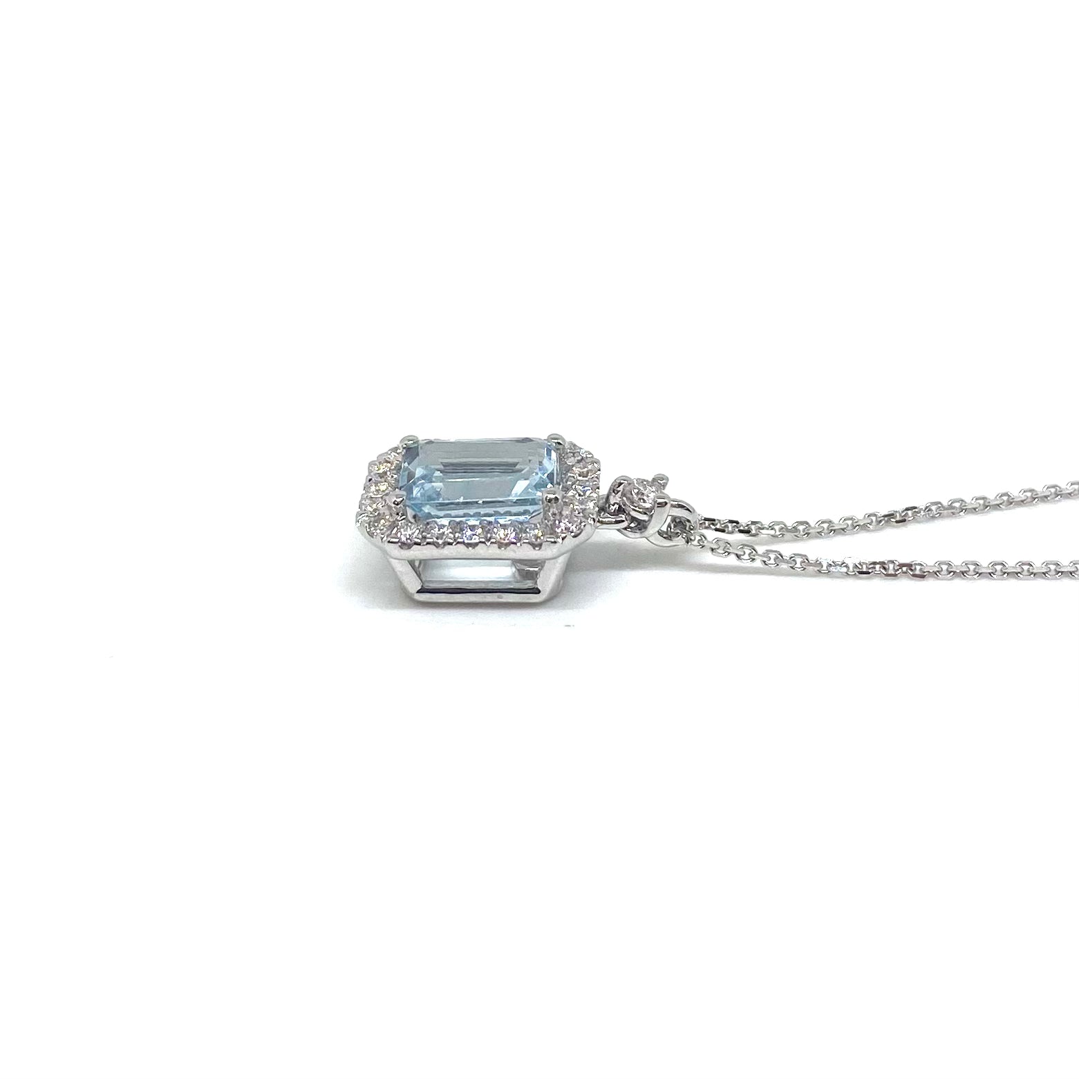 Collana Acqua Marina e Diamanti
