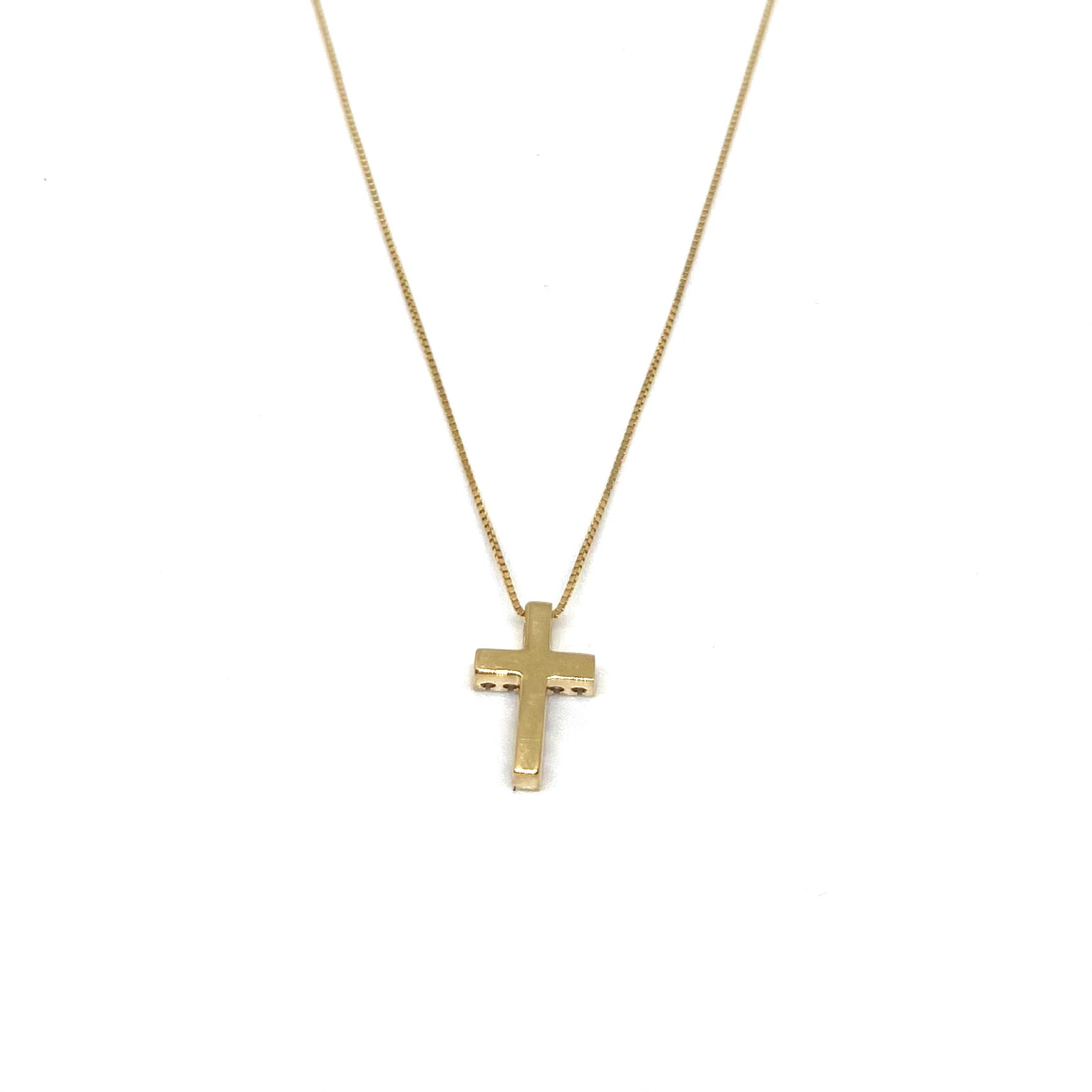Collana Croce - Oro Giallo e Diamanti