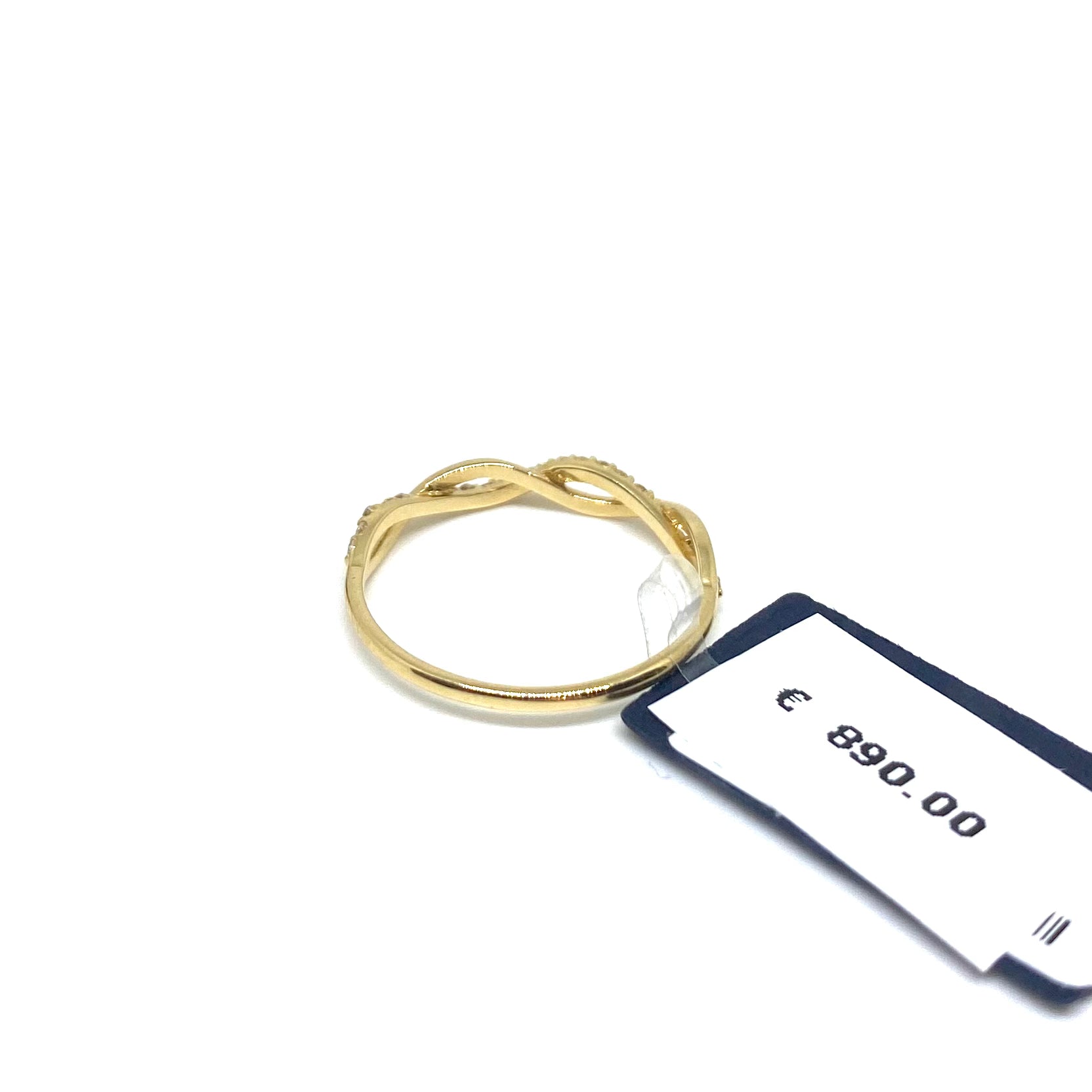 Veretta Intrecciata Minimal - Oro Giallo e Diamanti