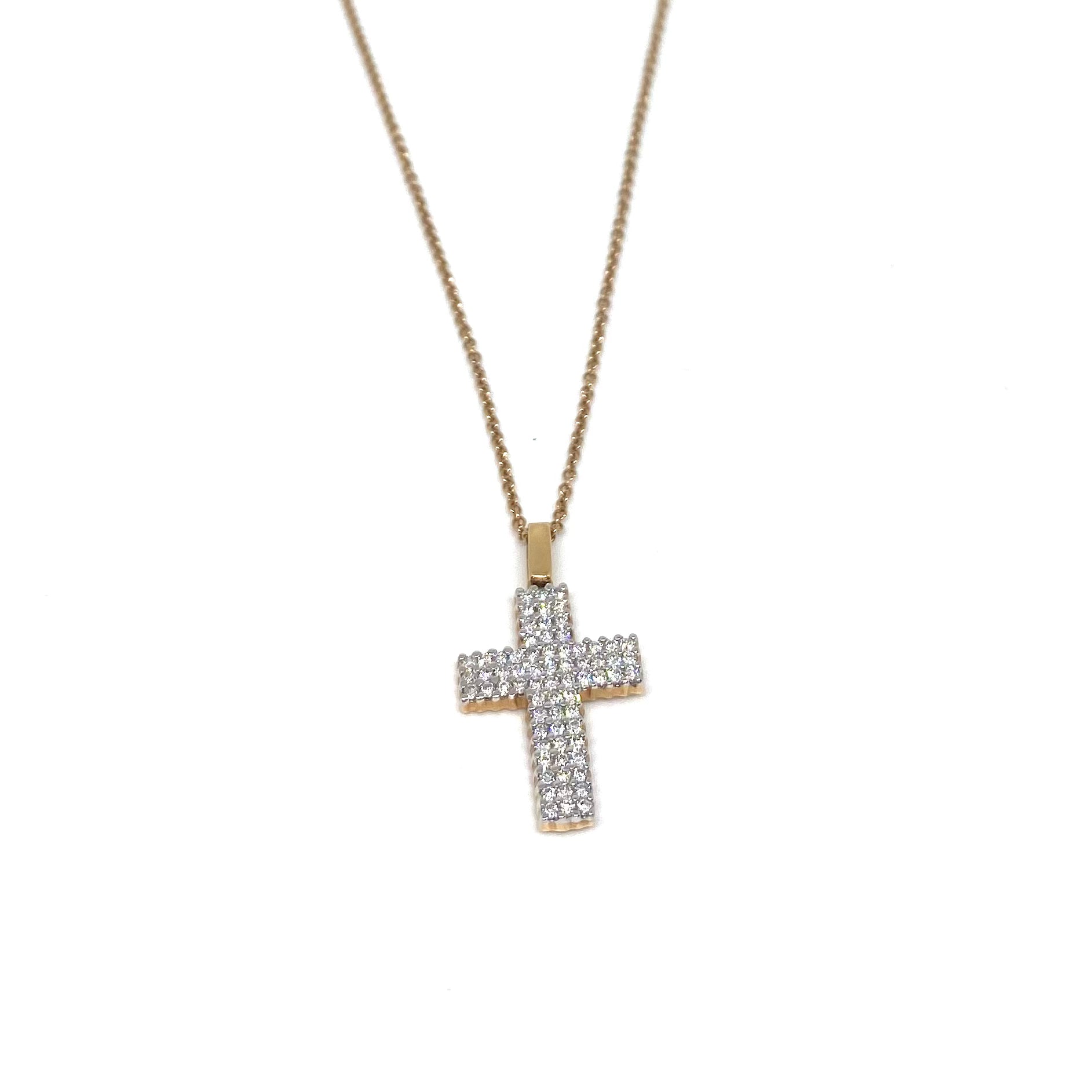 Collana Croce - Oro Rosato