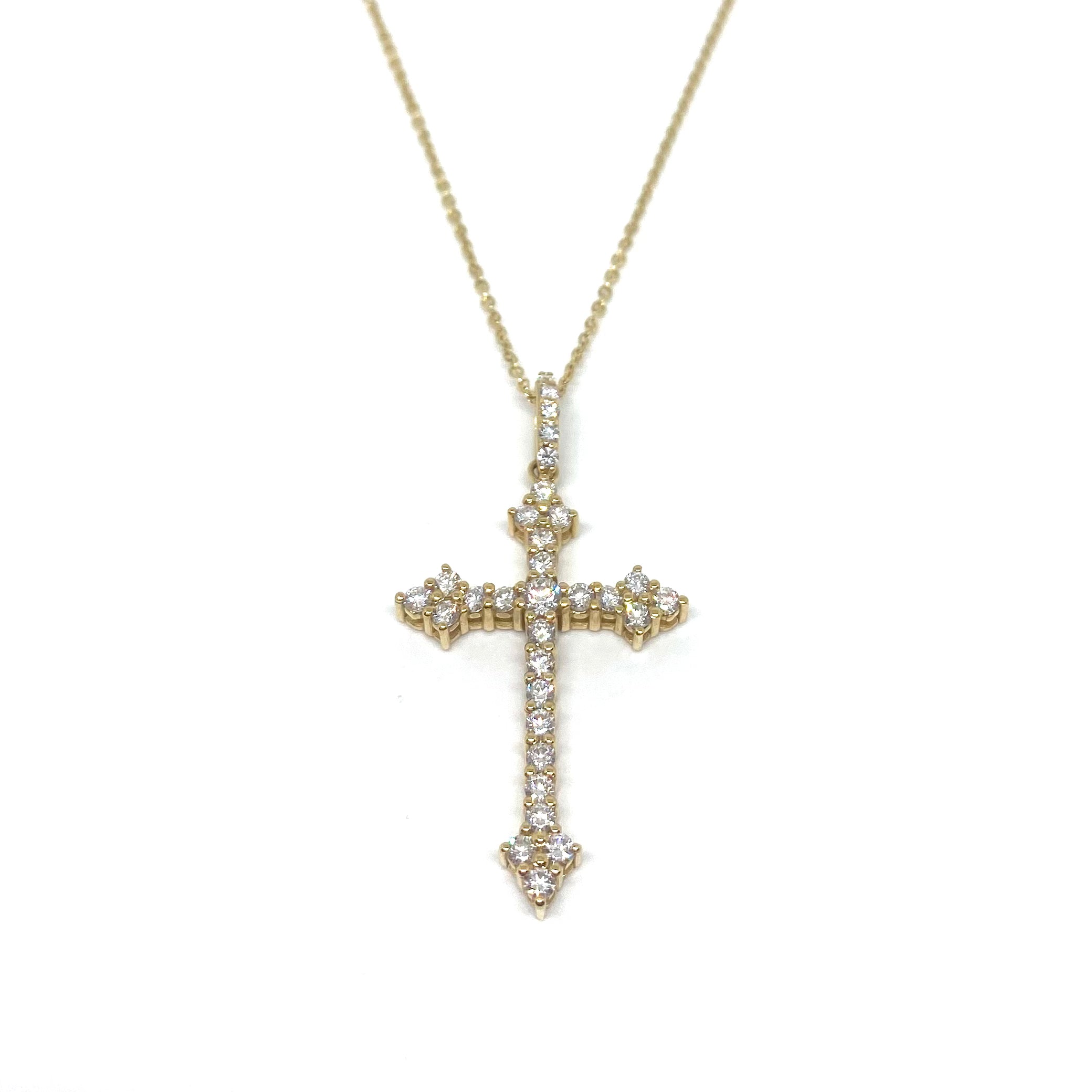 Collana Croce Gotica - Oro e Diamanti