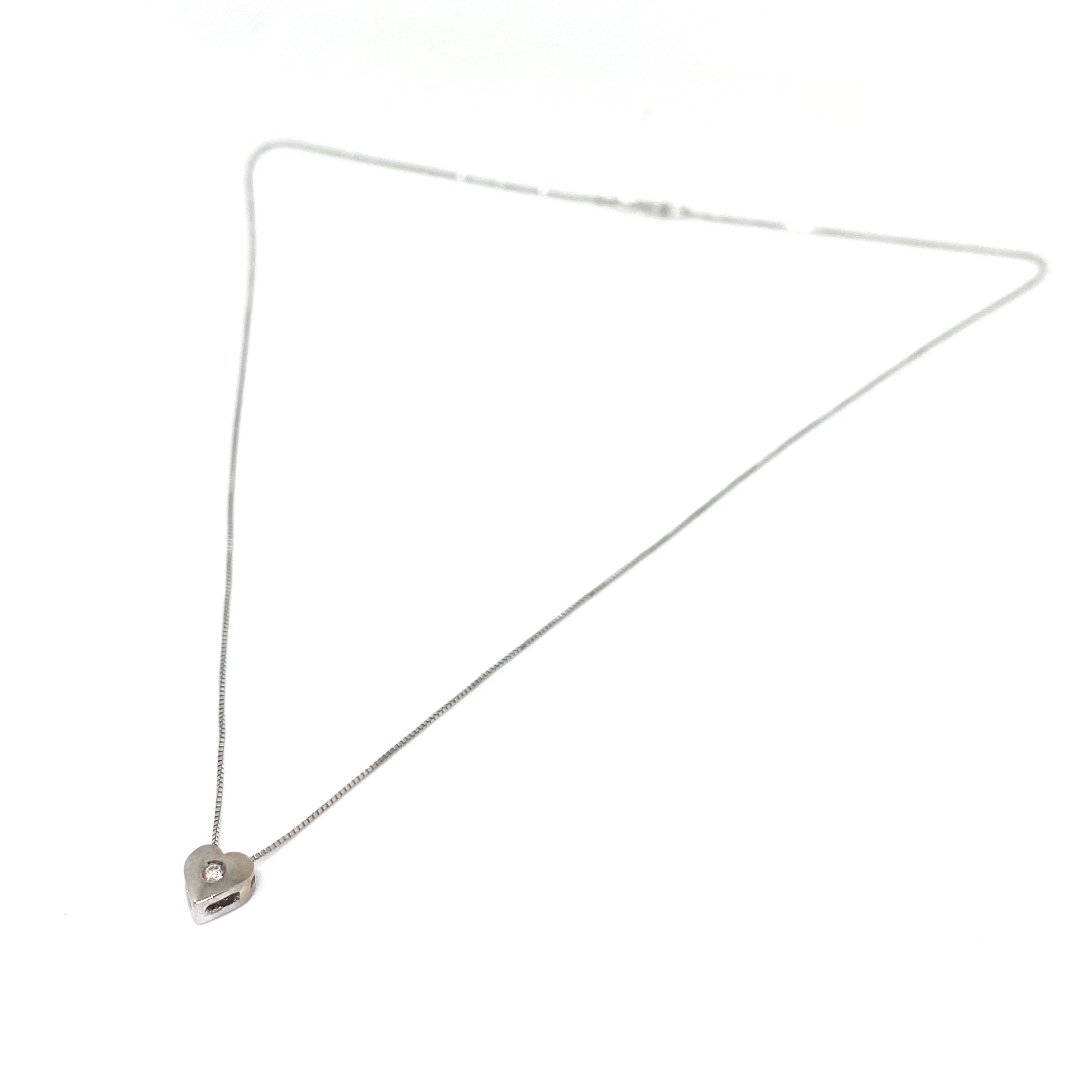 Collana Punto Luce a Cuore - Oro 18 kt