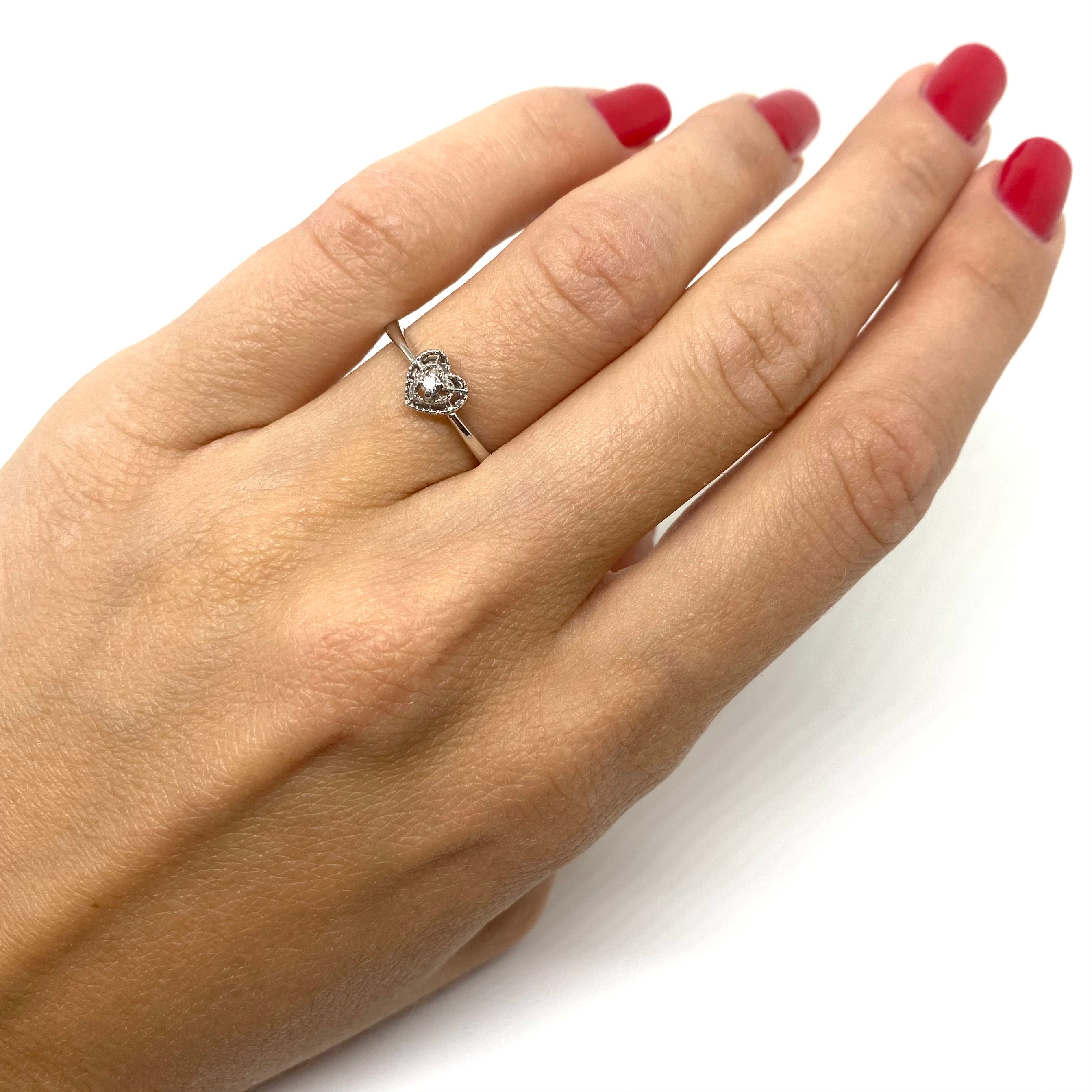 Anello Cuoricino - Oro e Diamanti