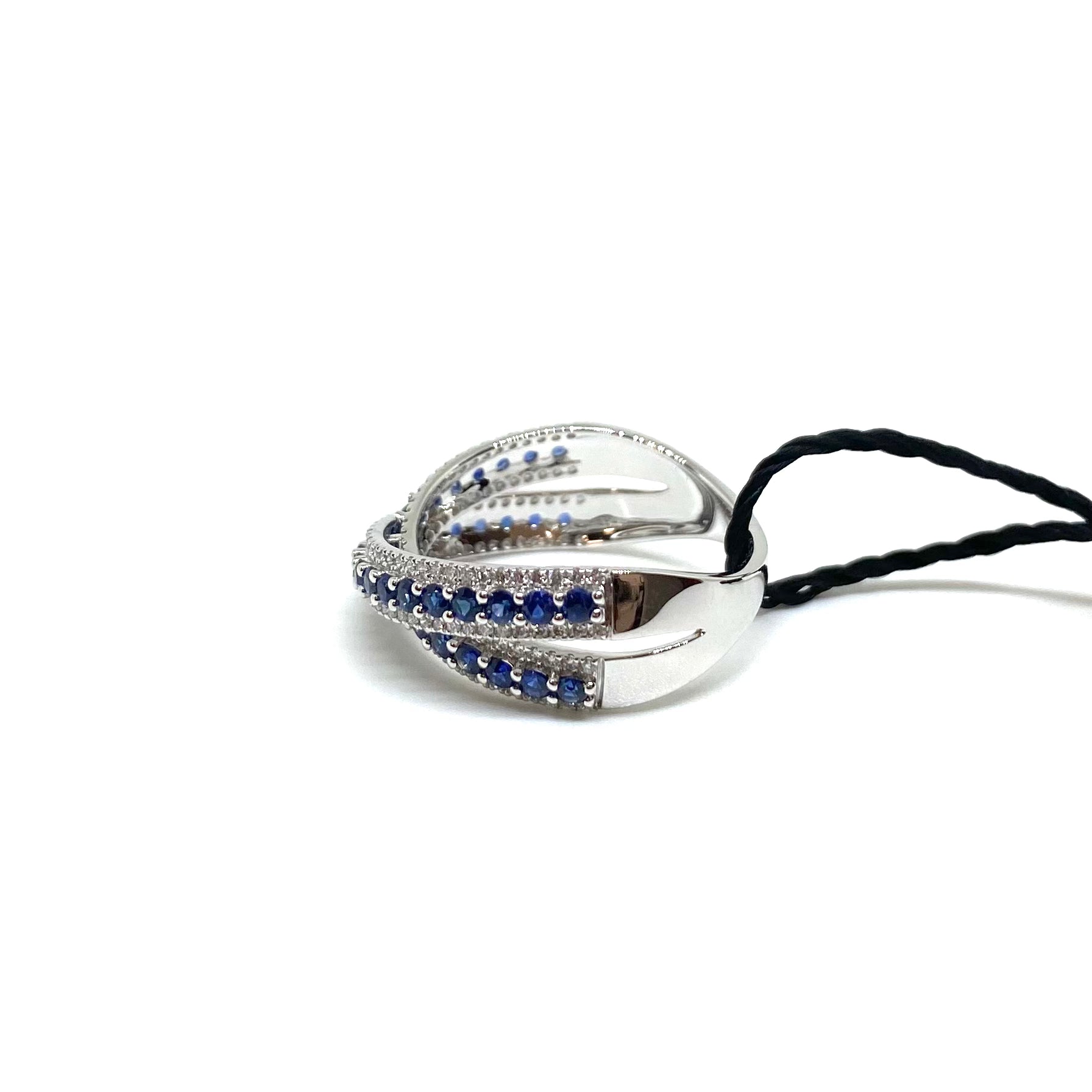 Anello Incrociato - Zaffiri e Diamanti
