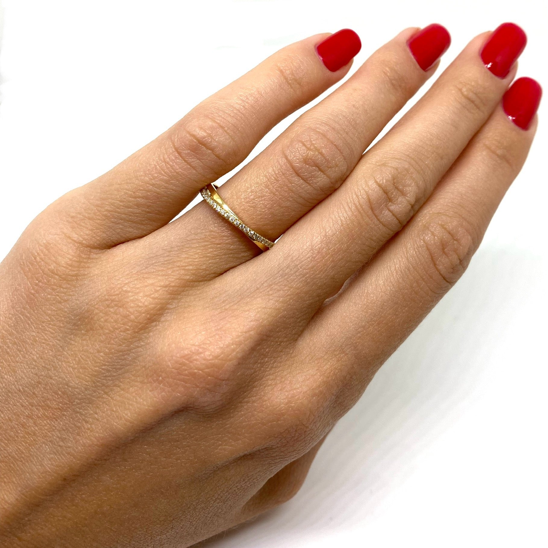 Veretta Incrociata - Oro Giallo e Diamanti