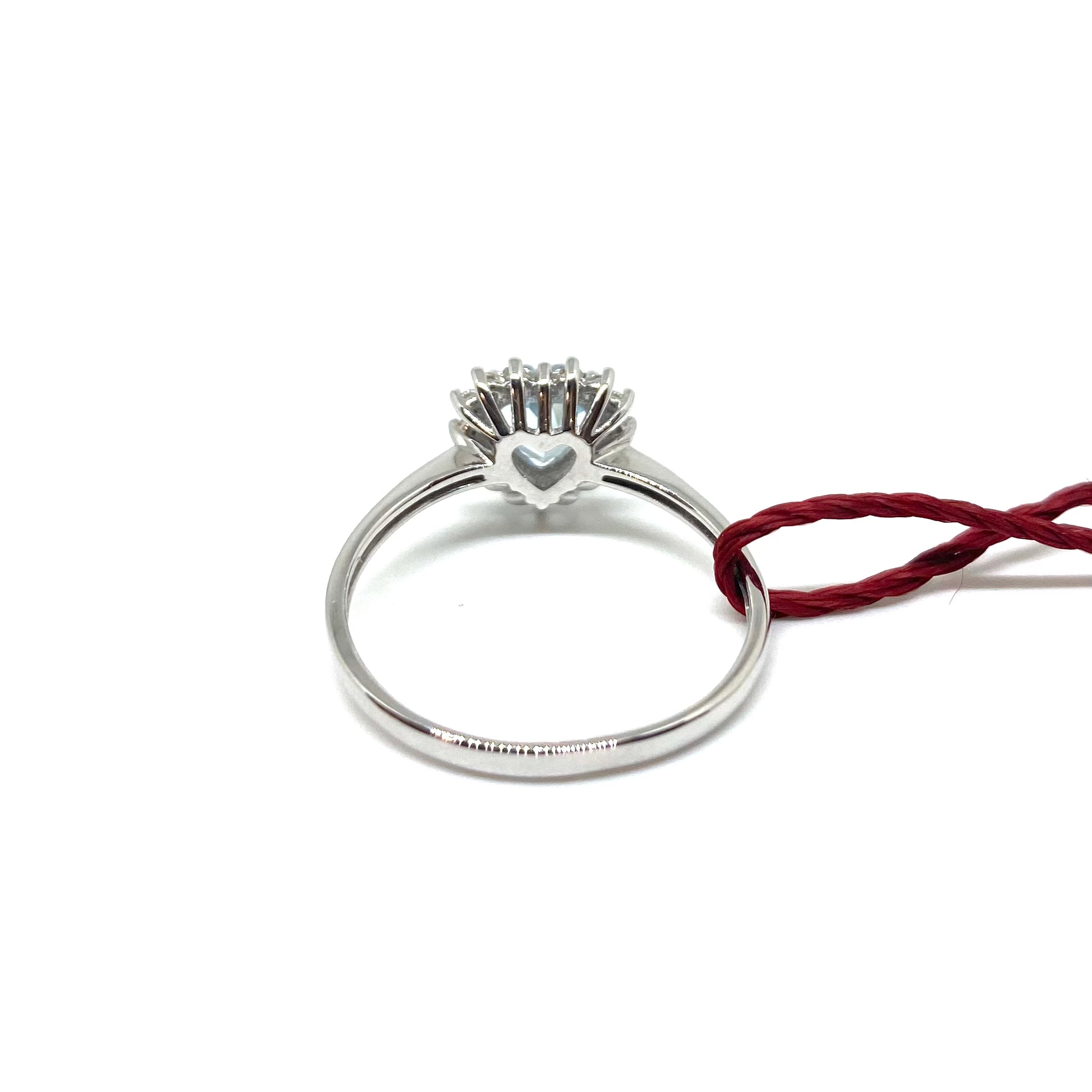 Anello a Cuore - Acquamarina e Diamanti