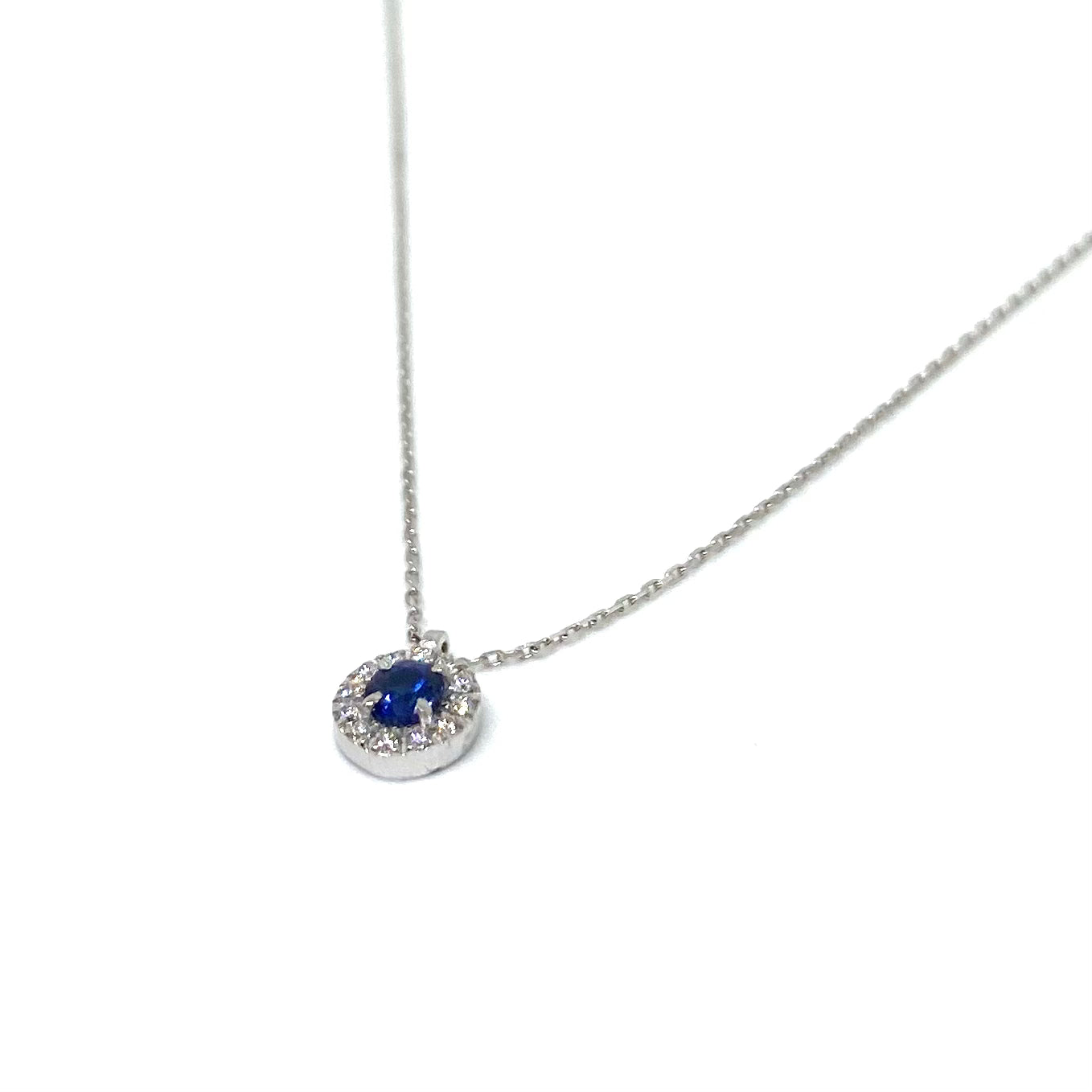 Collana Halo - Zaffiro e Diamanti