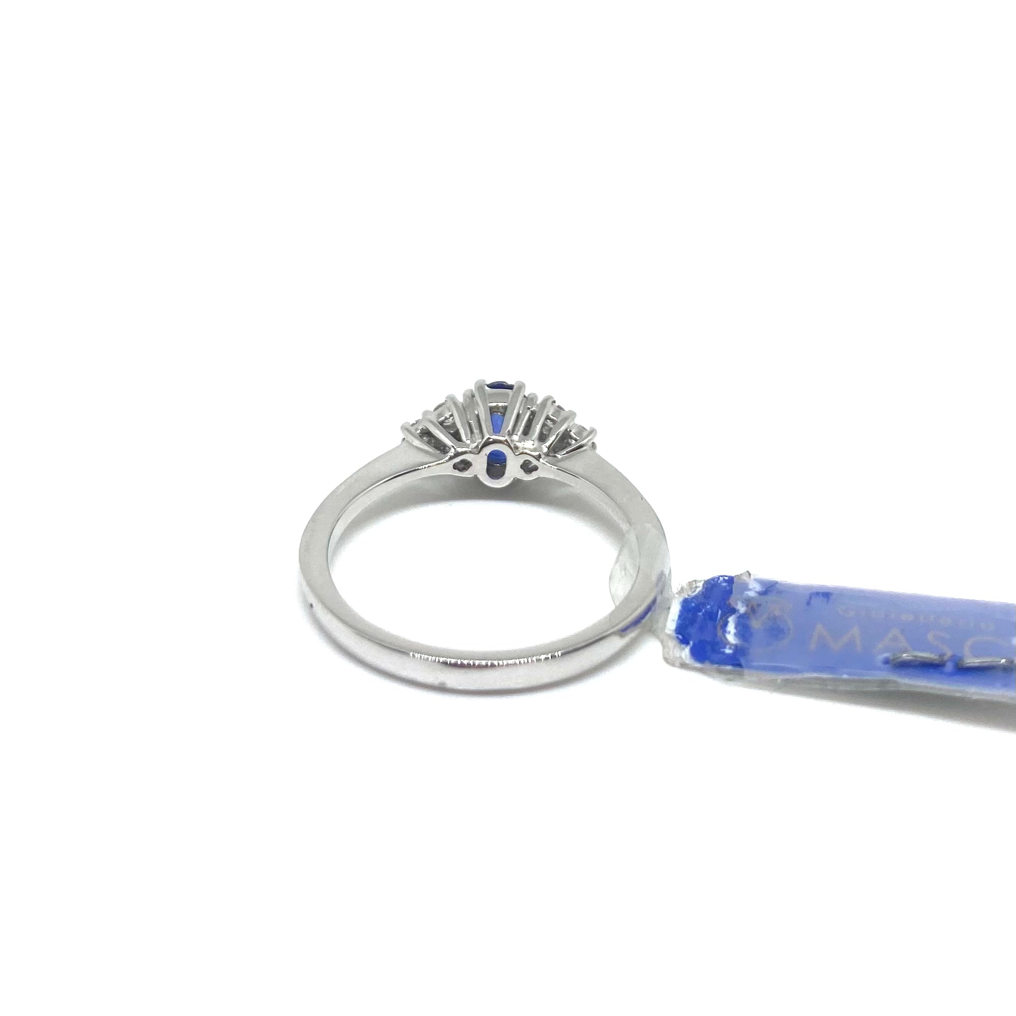 Anello Oro Bianco e Zaffiro