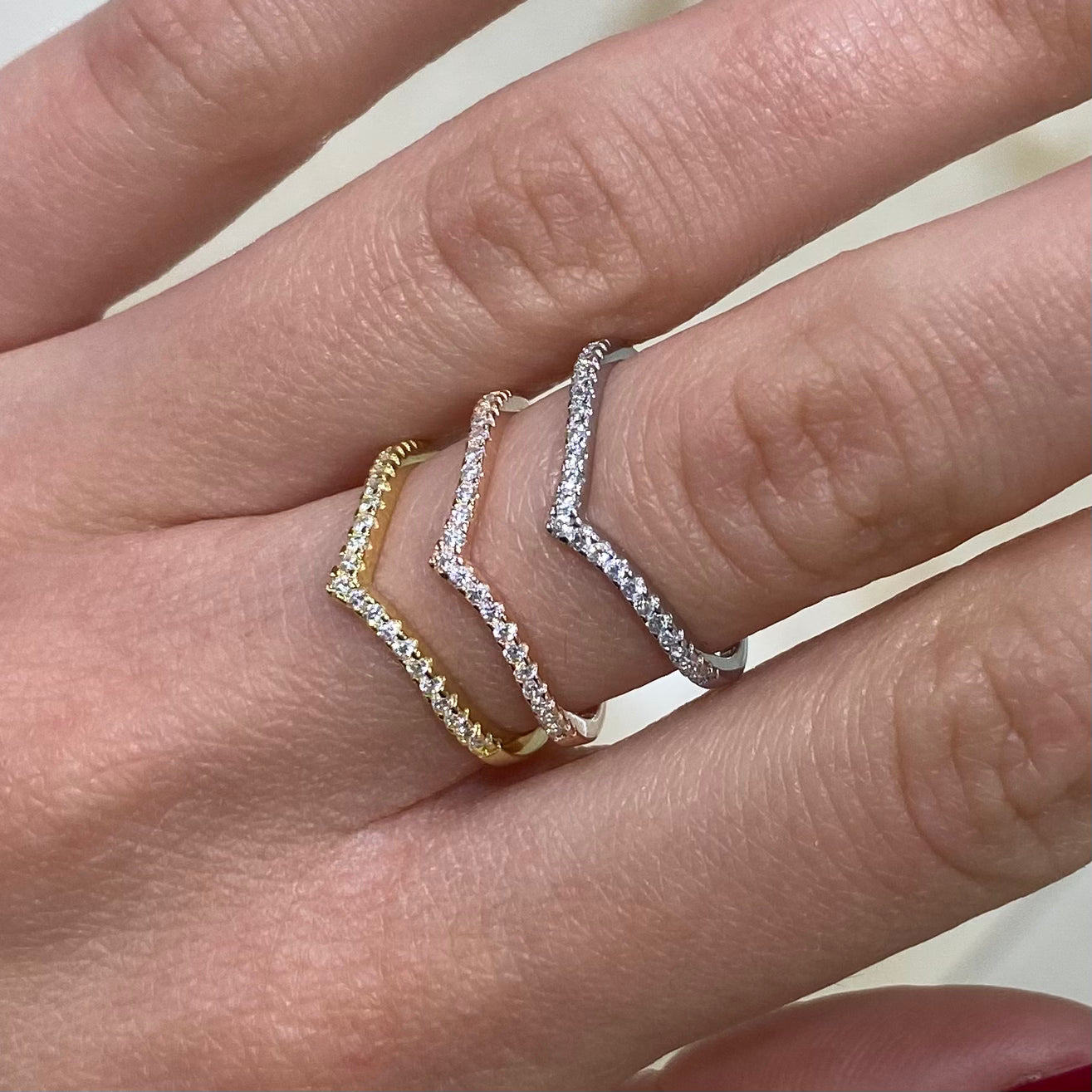 Veretta a V - rosegold