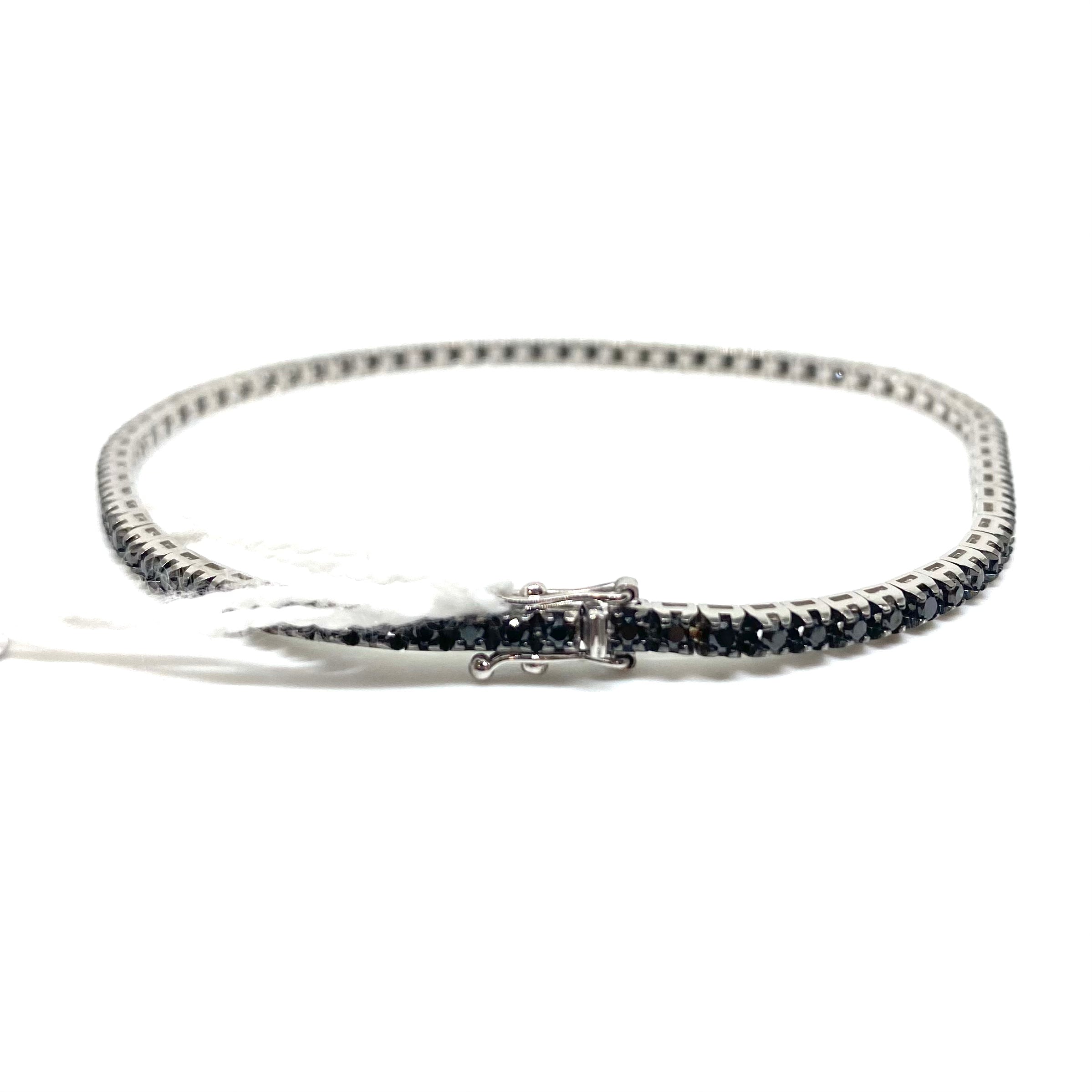 Bracciale Tennis Oro - Diamanti Neri
