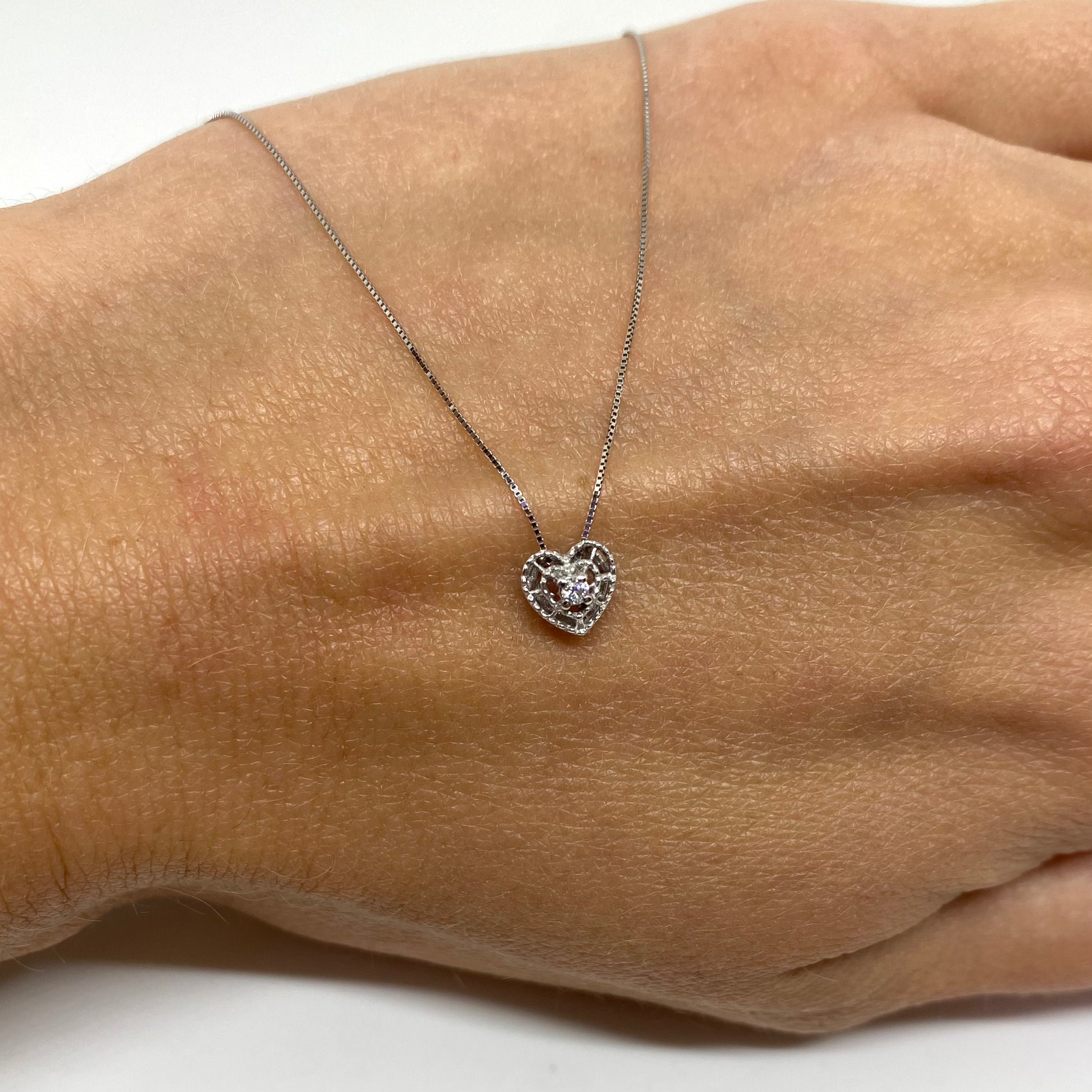 Collana Punto Luce Cuore - Oro e Diamanti