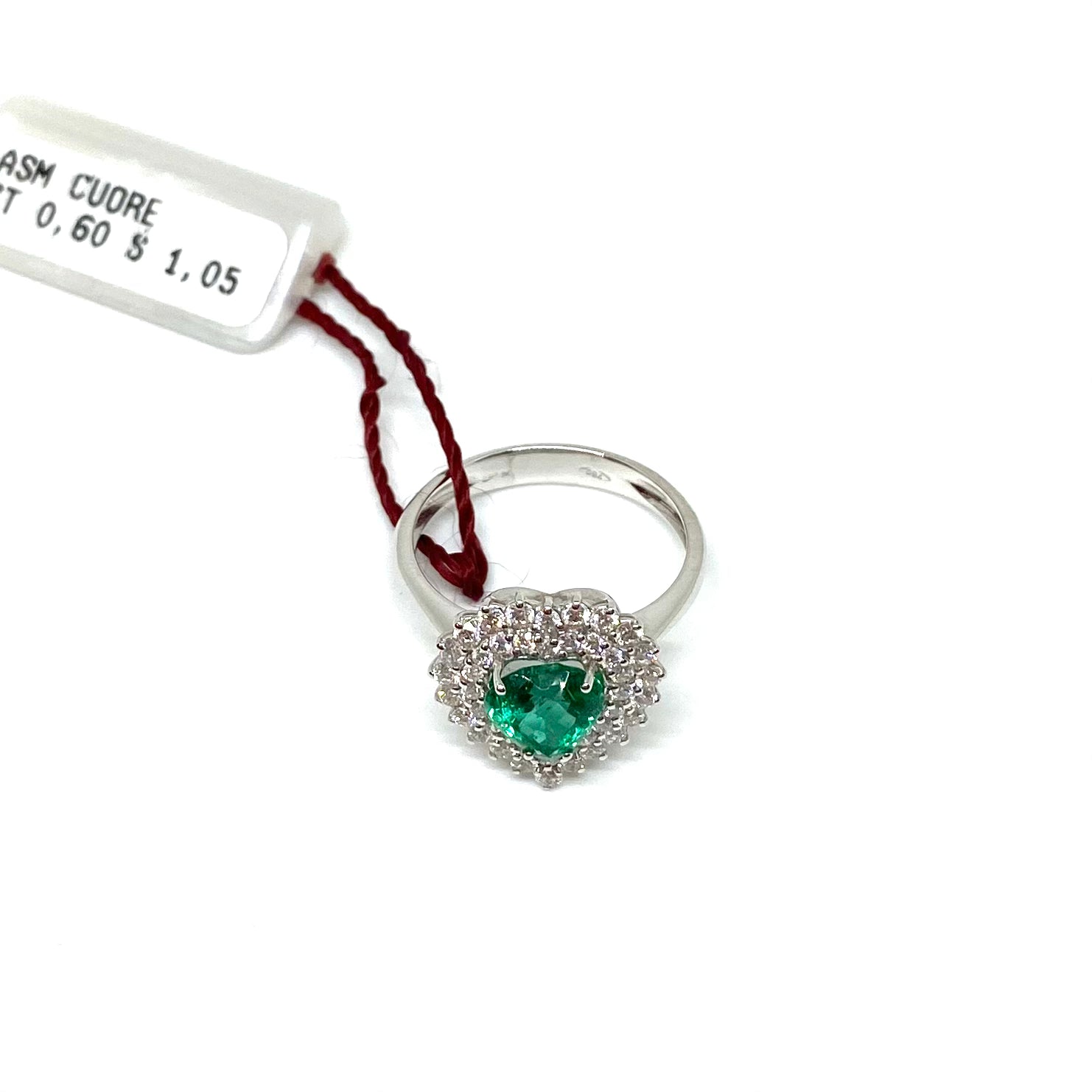 Anello Cuore - Smeraldo e Diamanti