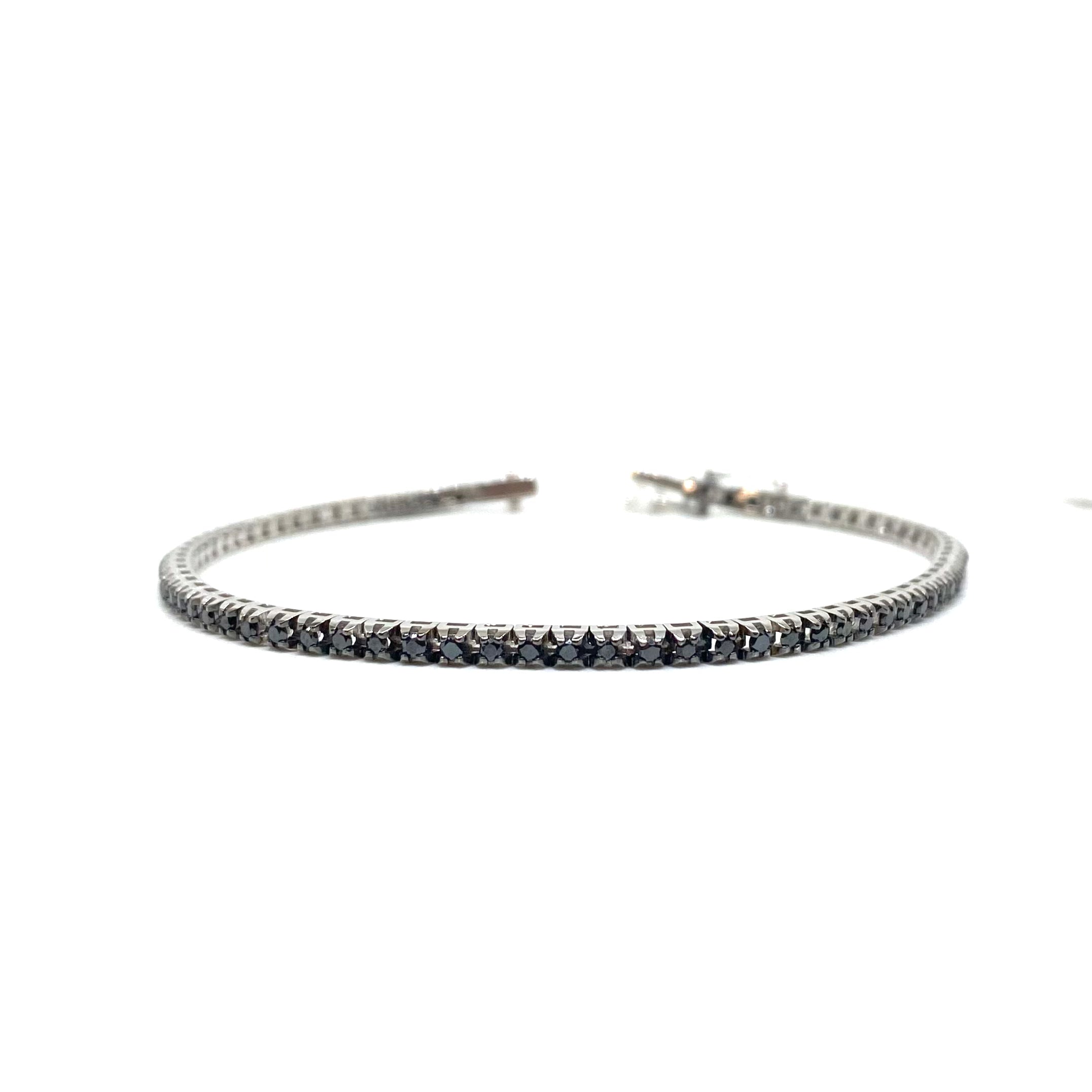 Bracciale Tennis Oro - Diamanti Neri