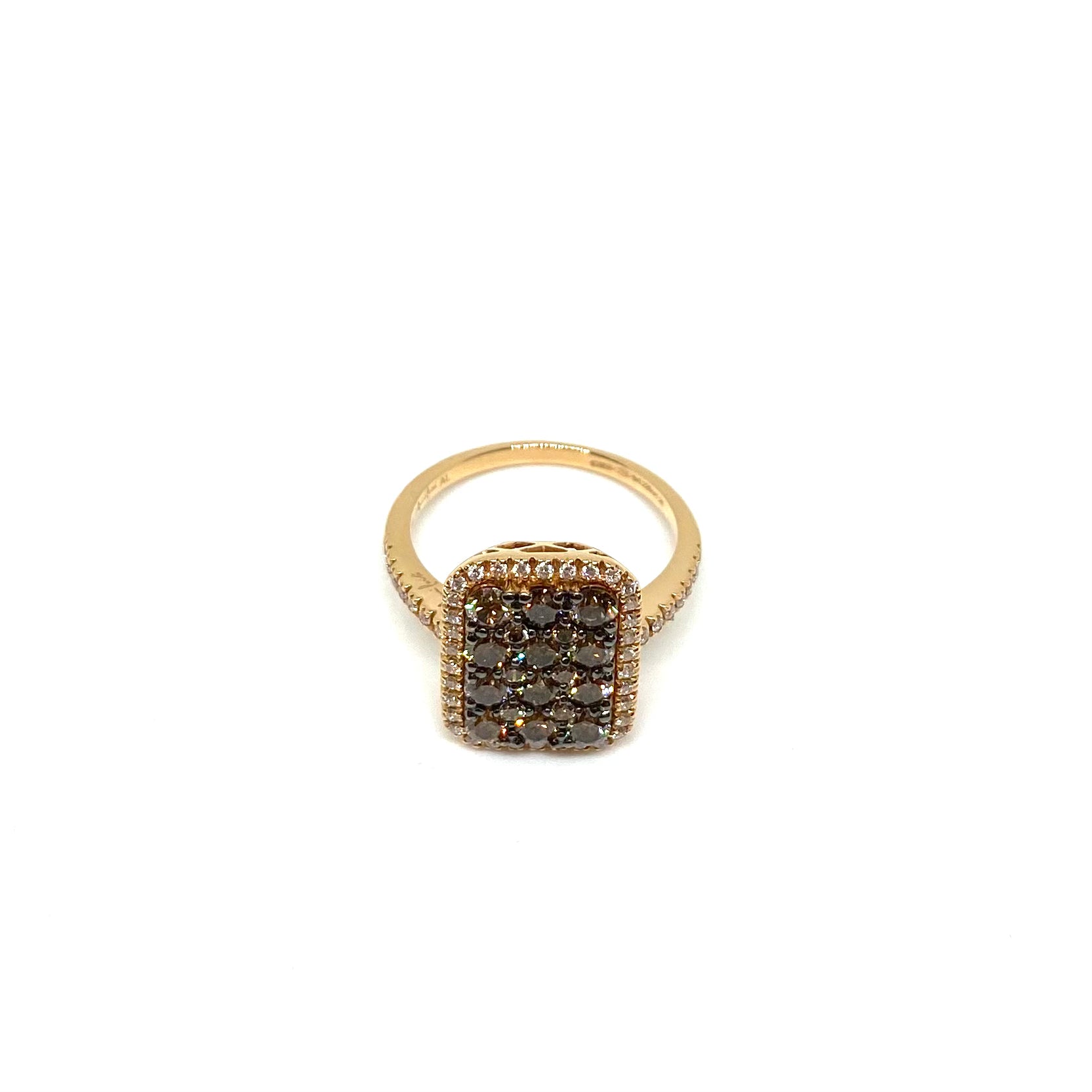 Anello Oro Rosa e Diamanti Brown