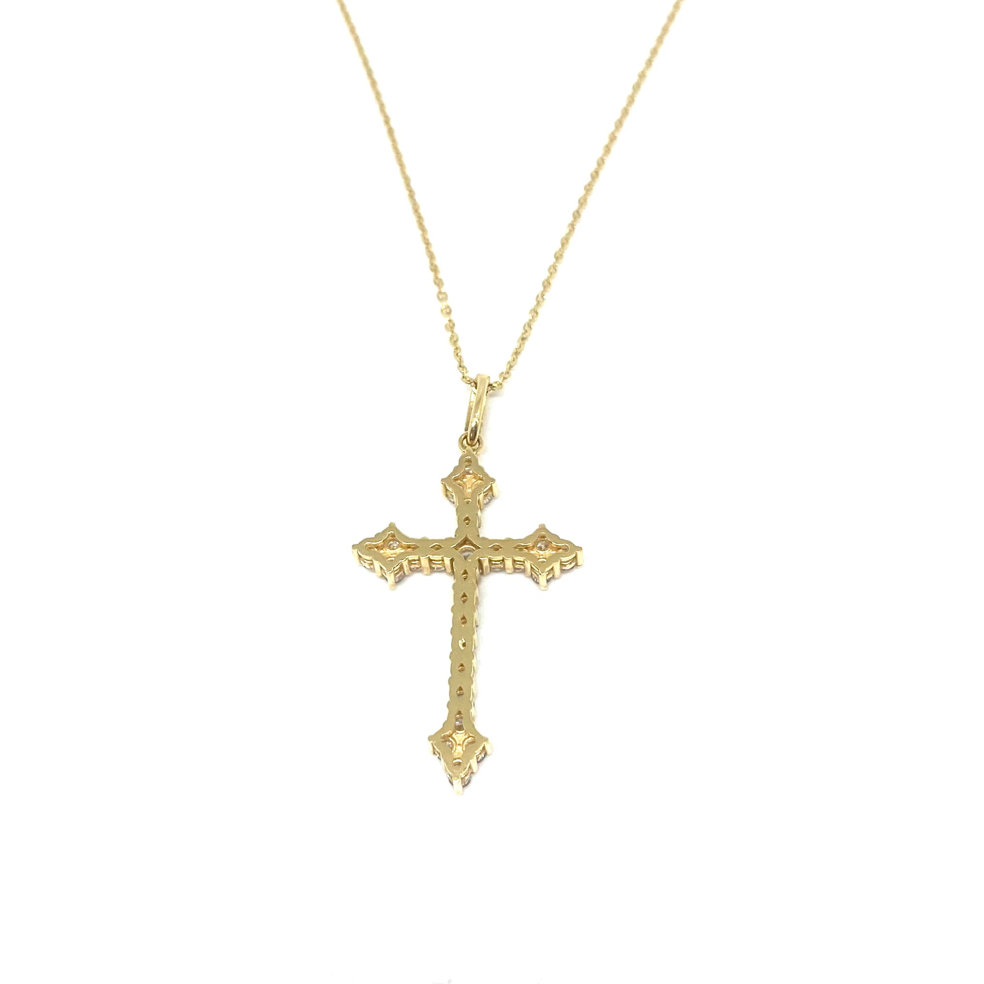 Collana Croce Gotica - Oro e Diamanti