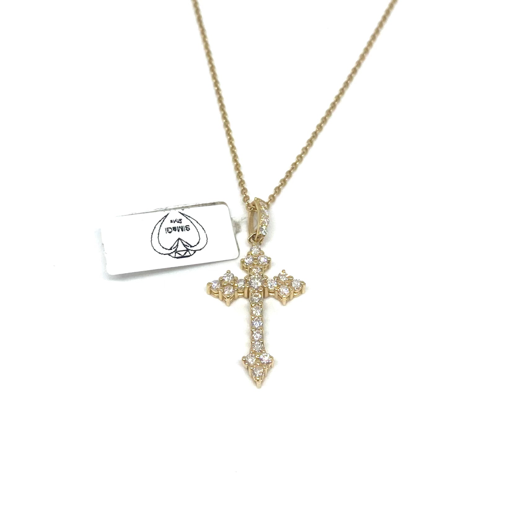 Collana Croce Gotica - Oro e Diamanti