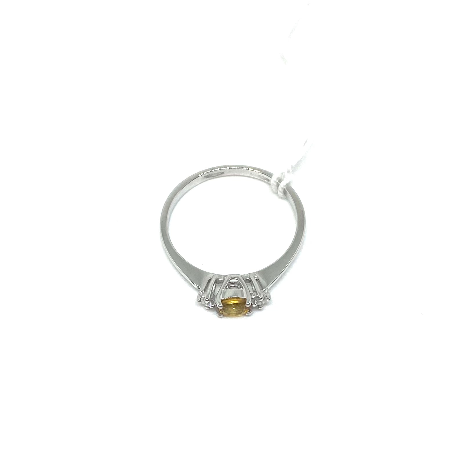 Solitario Zaffiro Giallo e Diamanti