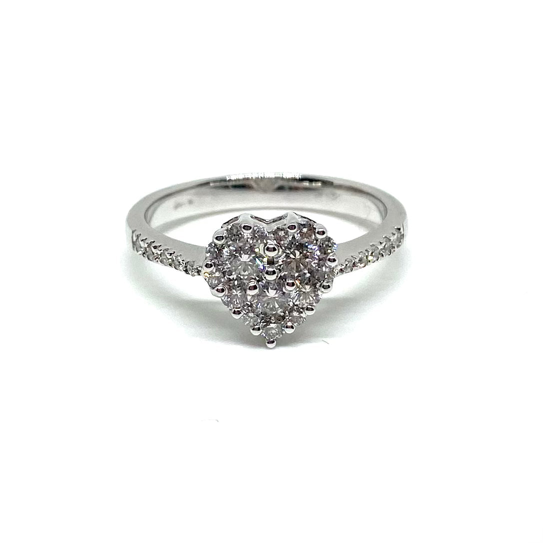 Anello cuore - oro e diamanti