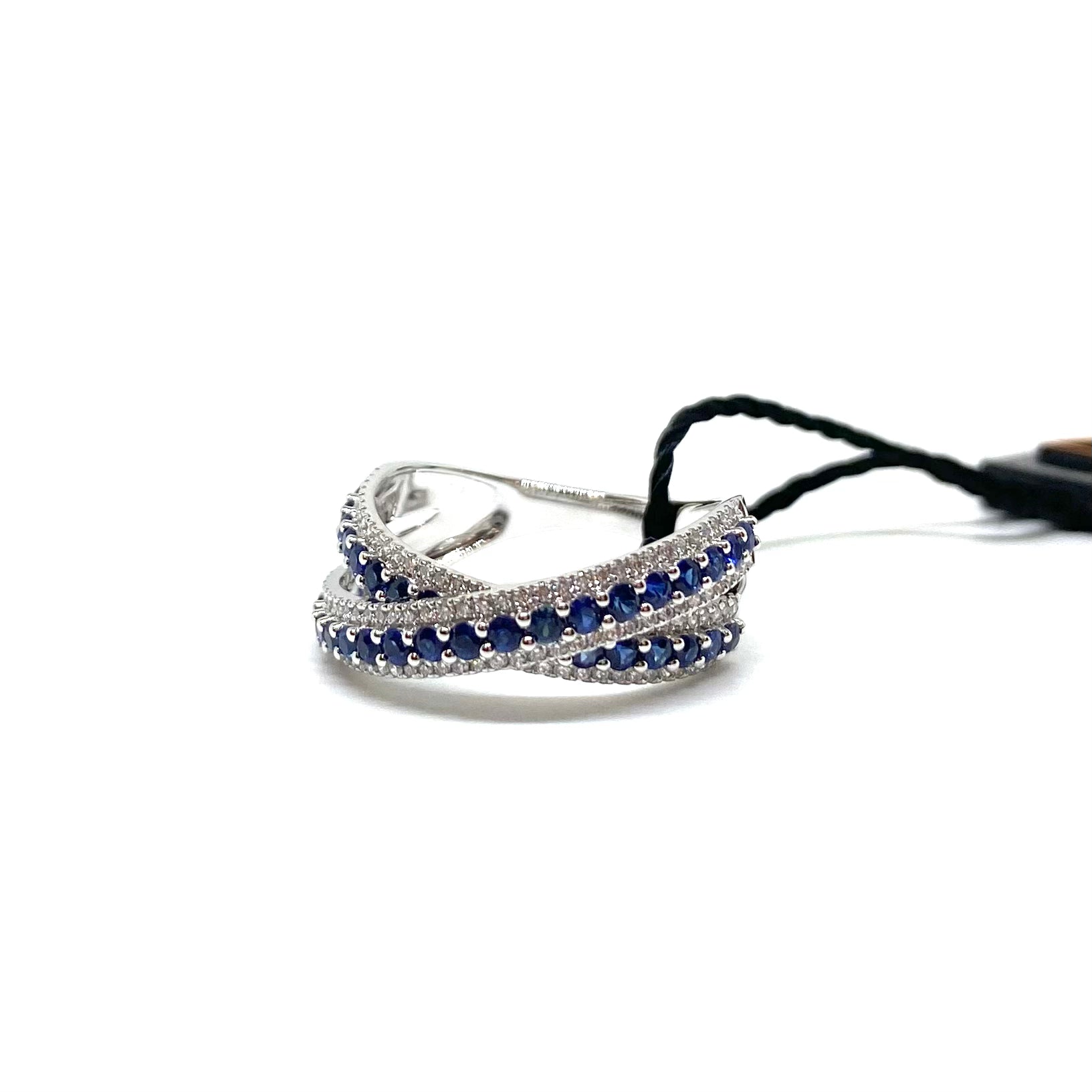 Anello Incrociato - Zaffiri e Diamanti