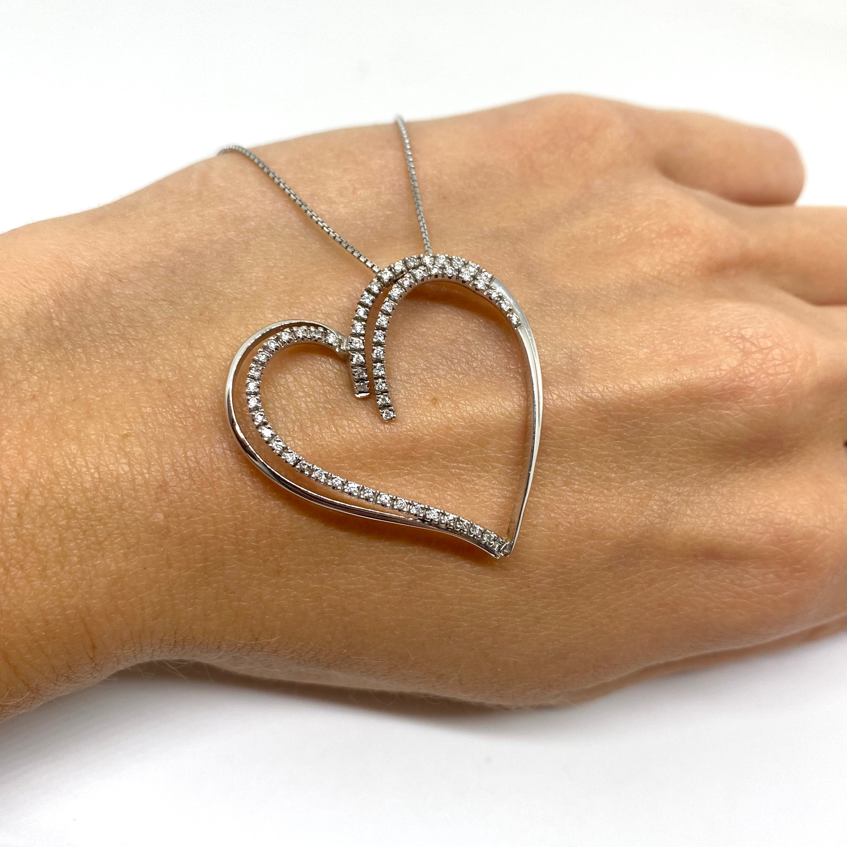 Collana Cuore Doppio - Oro e Diamanti