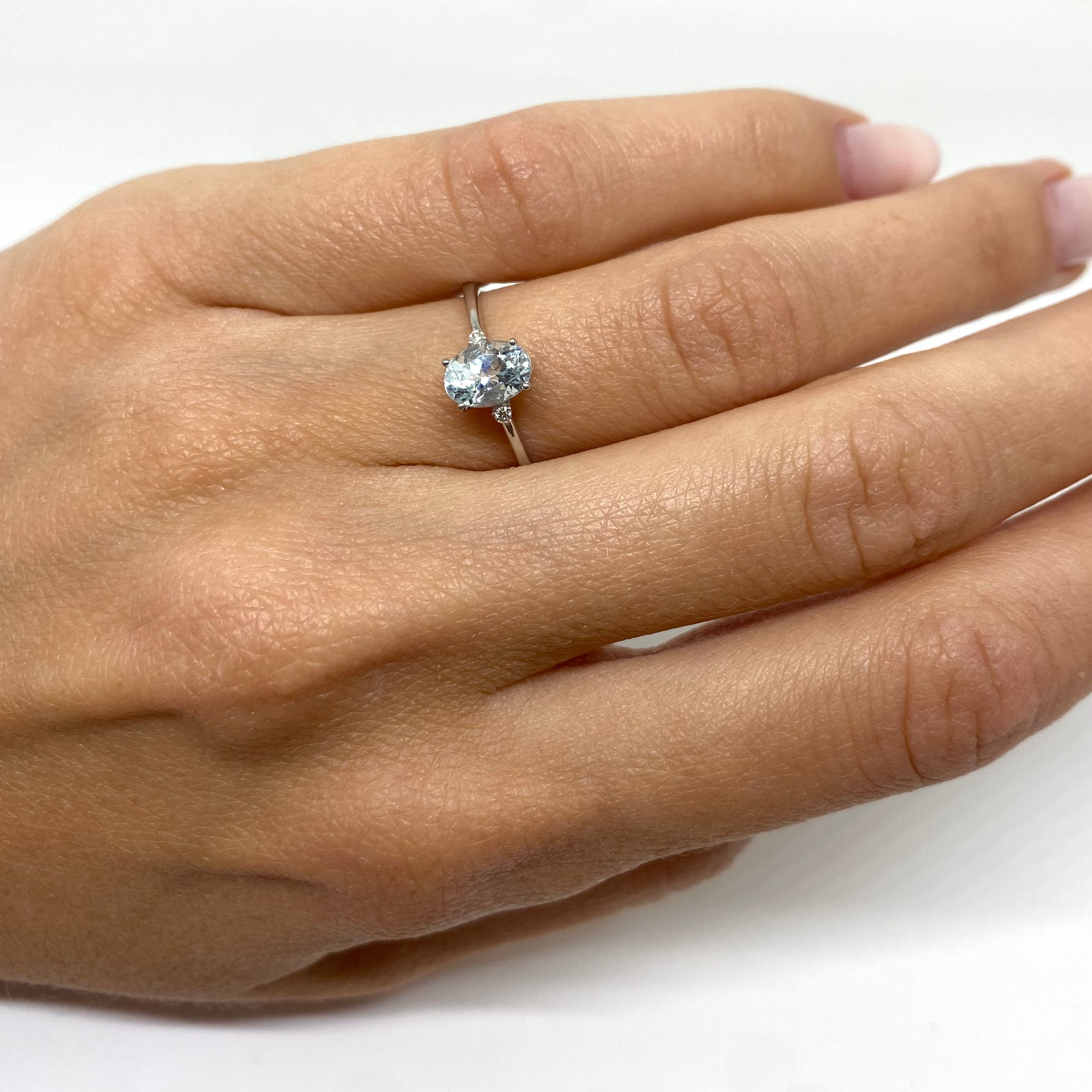 Anello Acqua Marina - Ovale