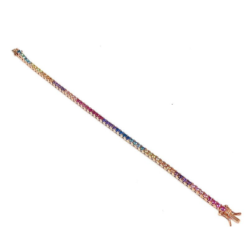 Bracciale tennis rainbow-rosegold 2 mm