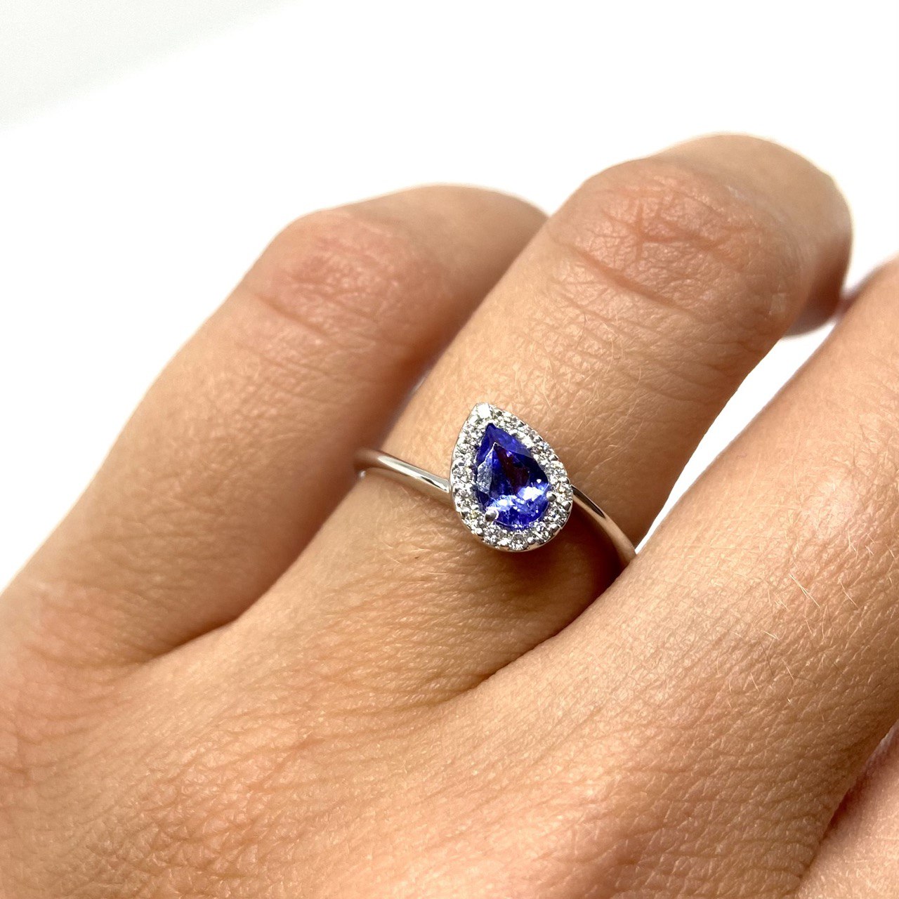 Anello goccia - tanzanite