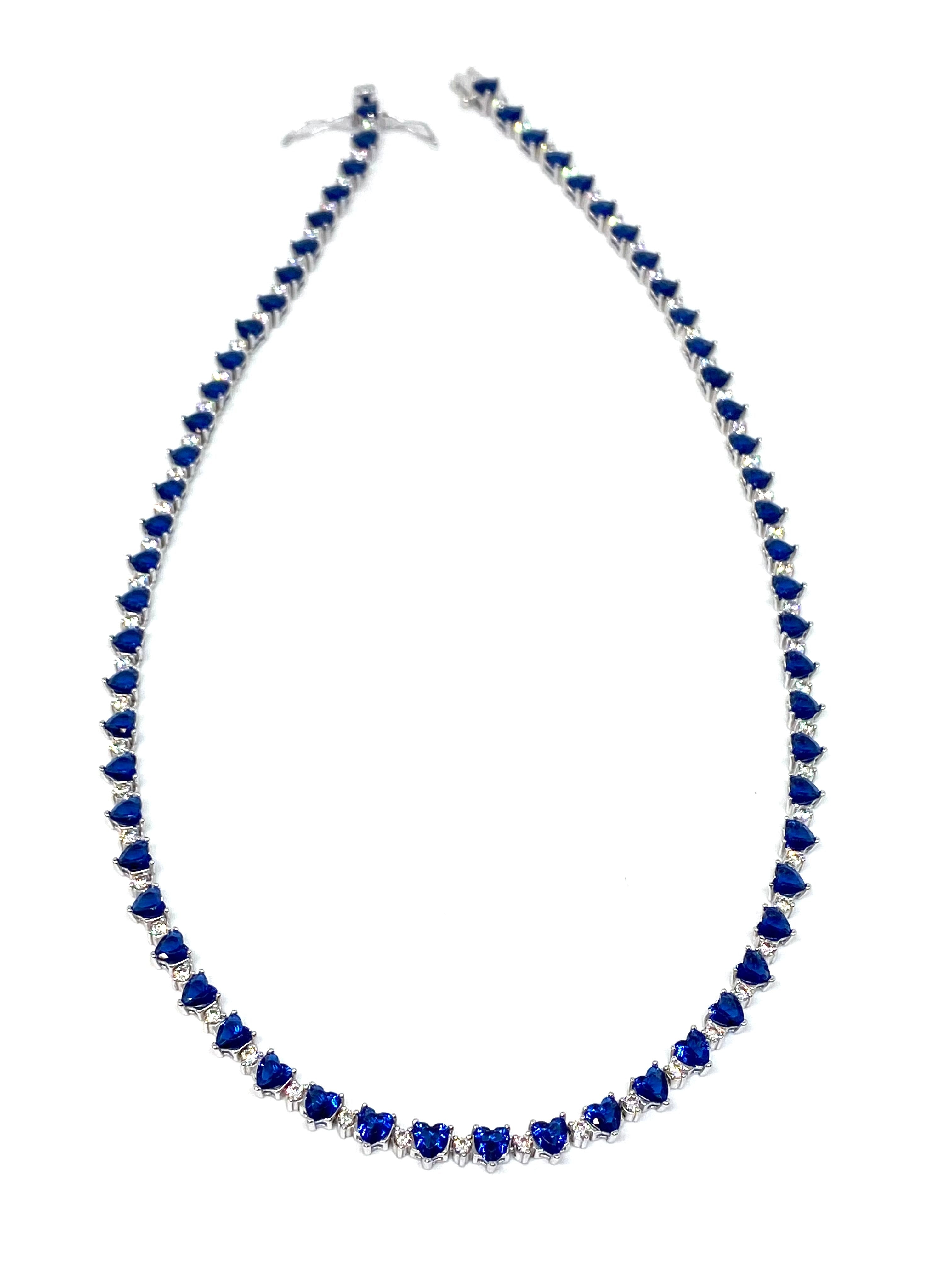 Collana  Tennis Cuori Alternata - Color