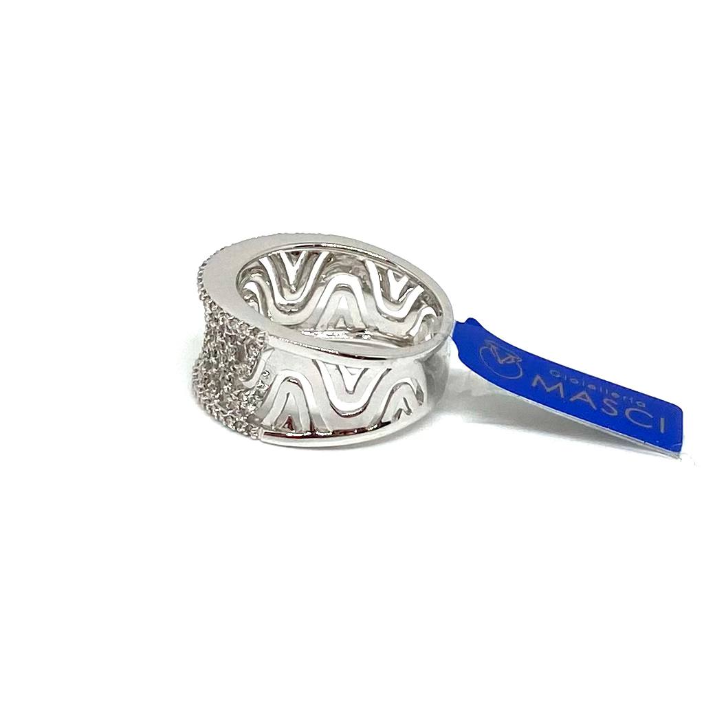 Anello fascia di diamanti - waves